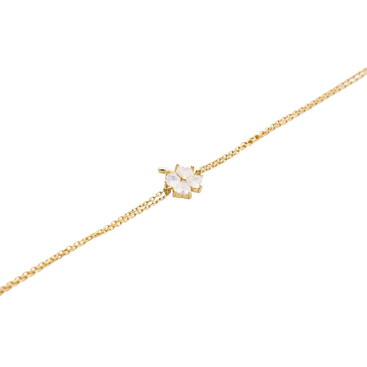 Spero London Women's Sterling Silver Clover Bracelet - Gold In Gold