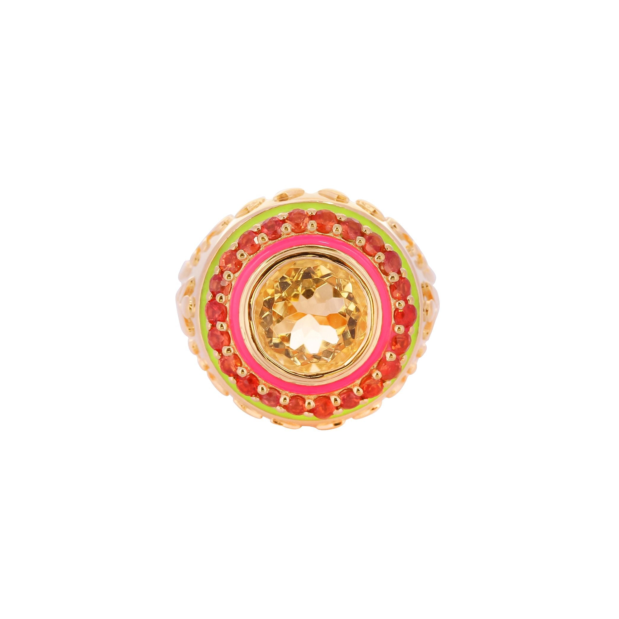 Women’s Yellow / Orange Gold Vermeil Golden Sapphire Firework Ring Après Youth