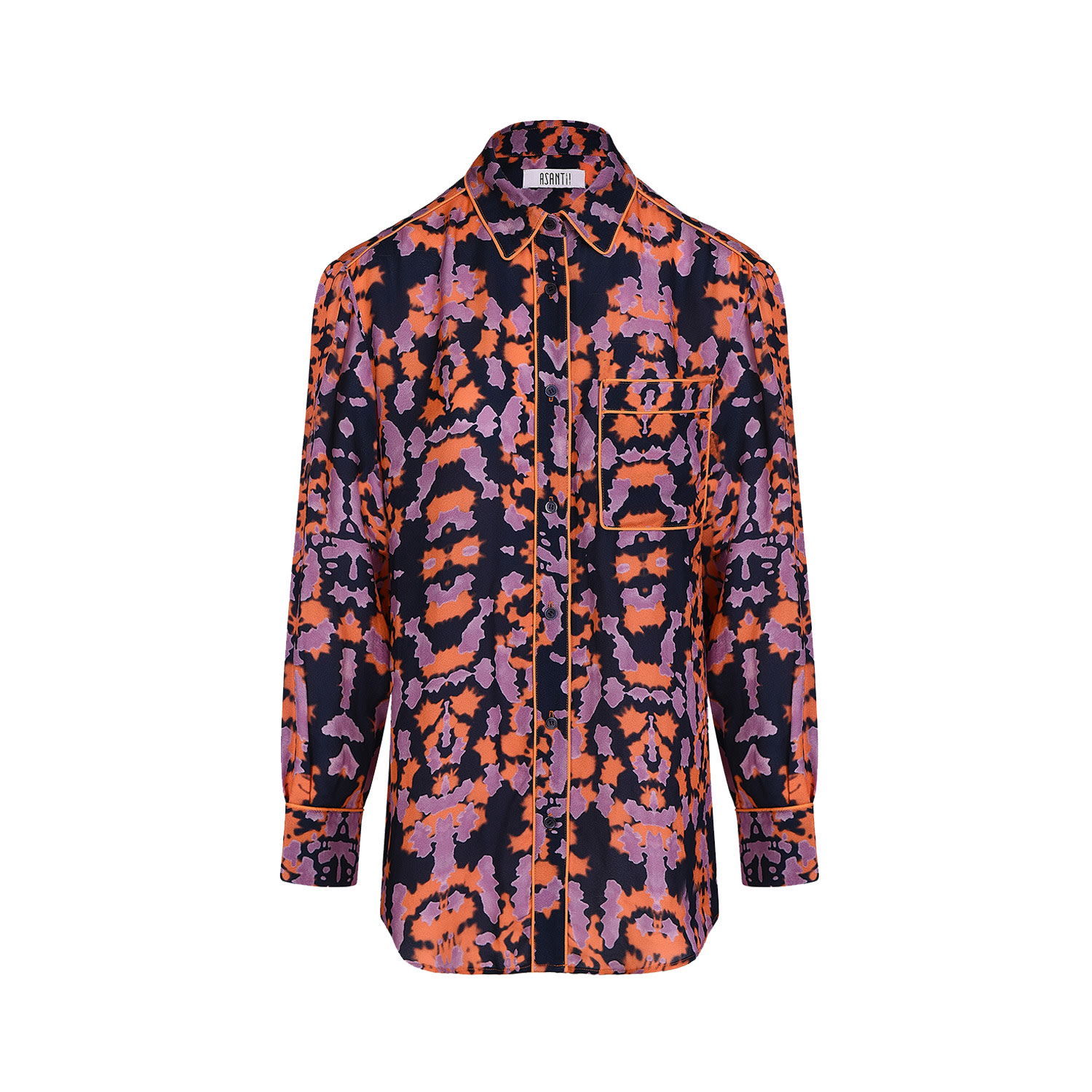 Women’s Urembo Boyfriend Shirt - Abstract Sunset Print Large Asantii