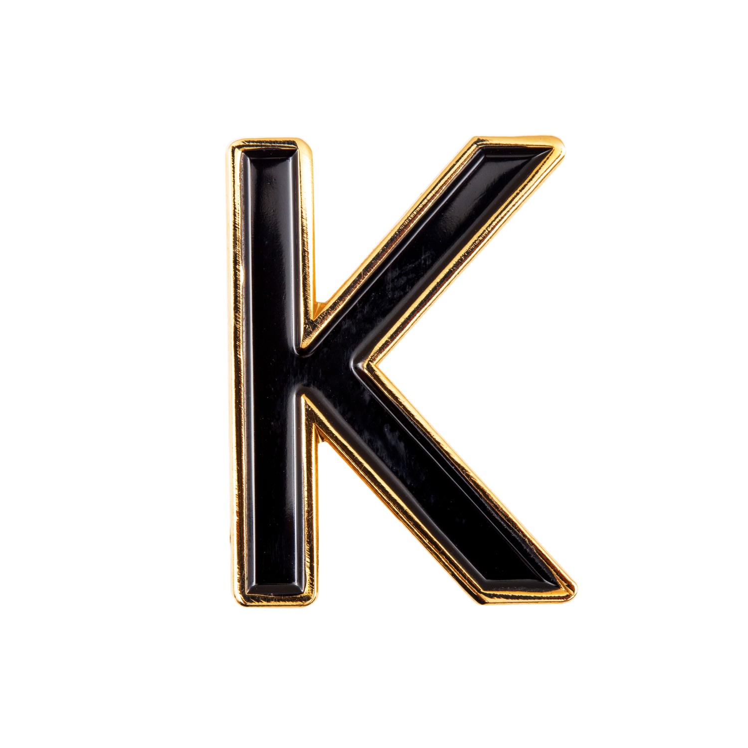 Make Heads Turn Women's Black Enamel Letter K Pin In Black