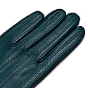 1861 Glove Manufactory Blue Pavia - Zig Zag Pattern Women's Leather Gloves In Petrol In Leather