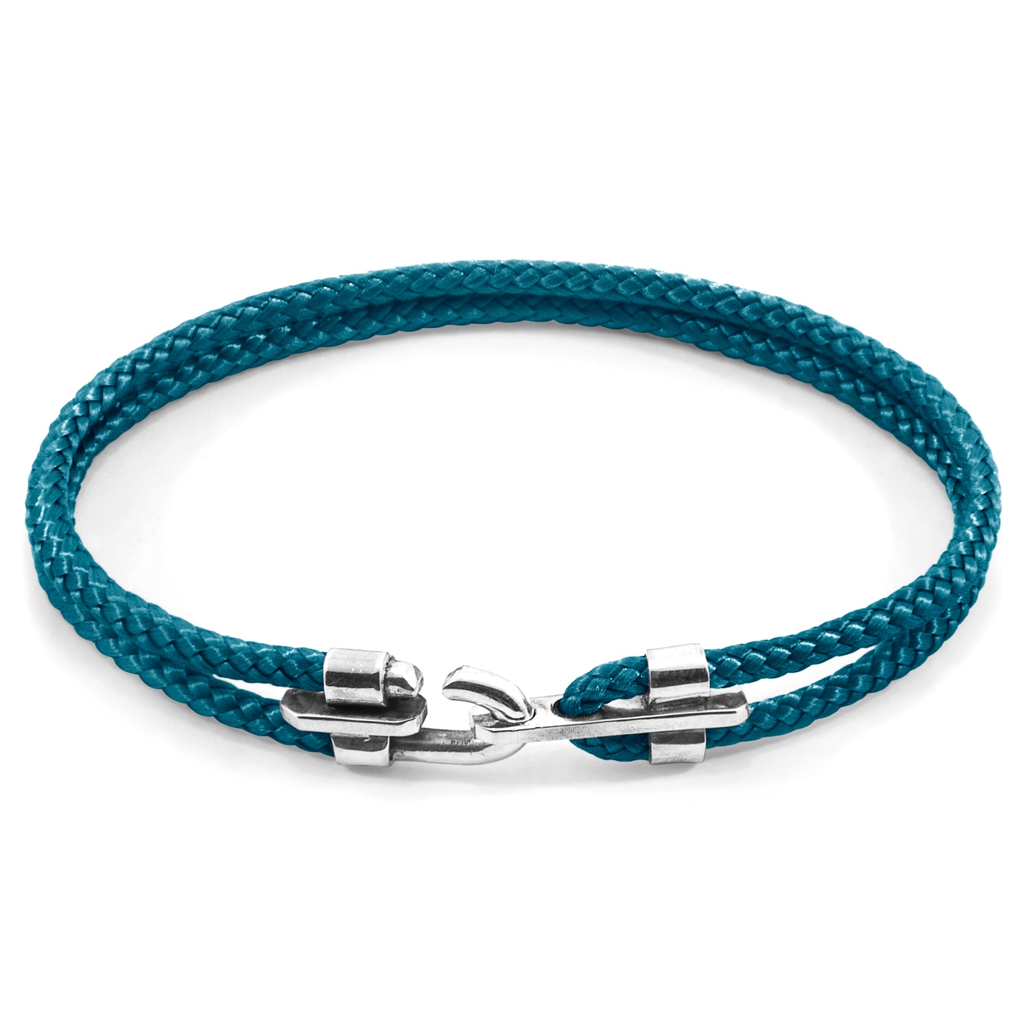 Anchor & Crew Men's Ocean Blue Canterbury Silver & Rope Bracelet In Blue