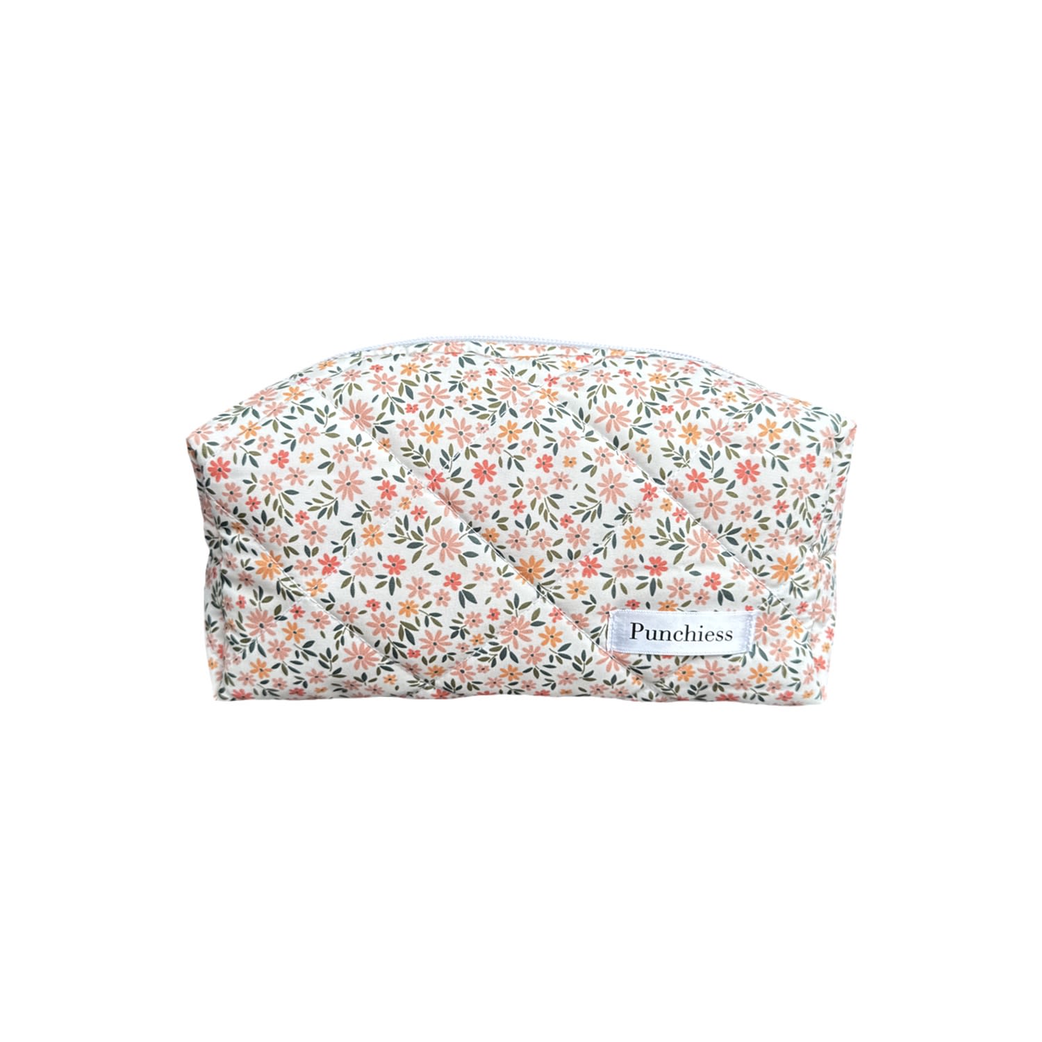 Punchiess Yellow / Orange Orange Floral Makeup Bag In Yellow/orange
