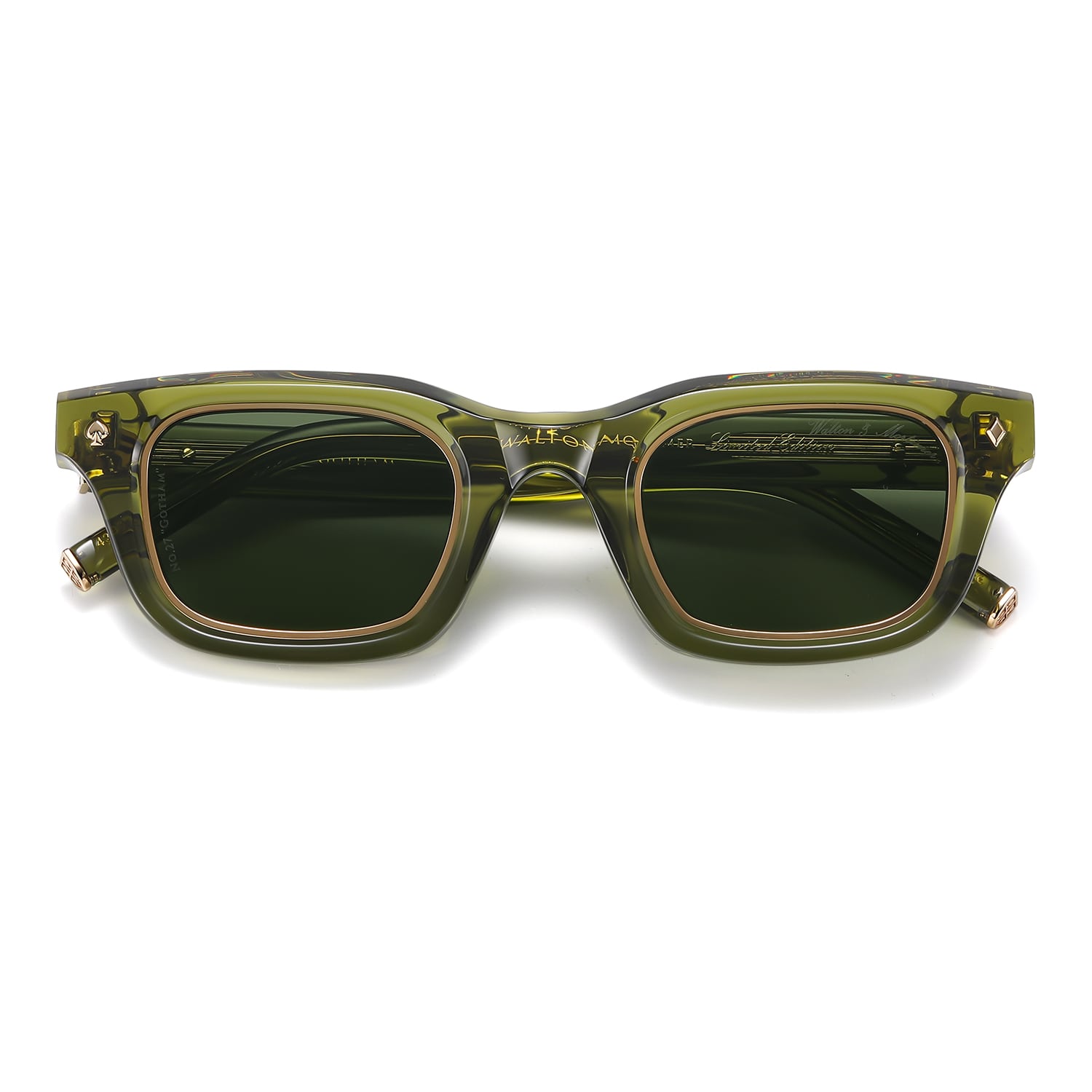 Walton & Mortimer Men's  No.27 Gotham Limited Edition Sunglasses Bosco Green Color In Green