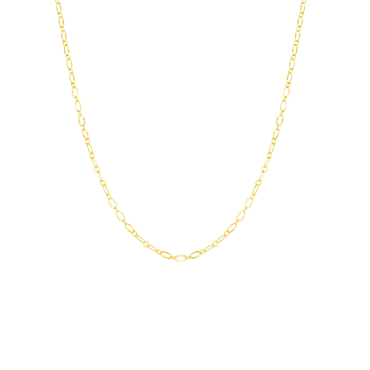 Mejoma Women's Textured Gold Mini Link Chain Necklace