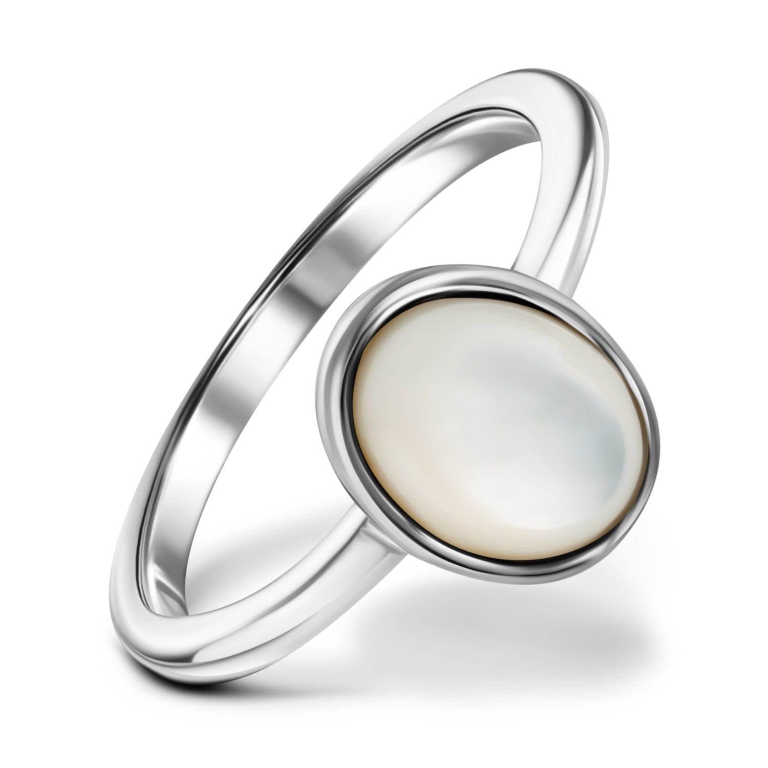 Rejected Hearts Club Women's Silver / White Mother Of Pearl Silver Healing Stack Ring In Multi