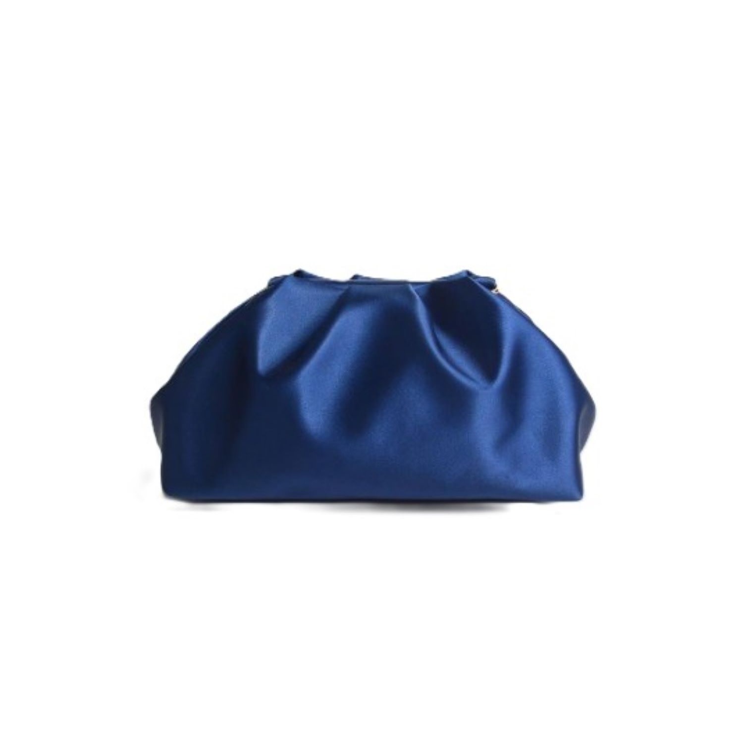 Springmoonatelier Women's Blue Royal Navy Satin Clutch Evening Bag