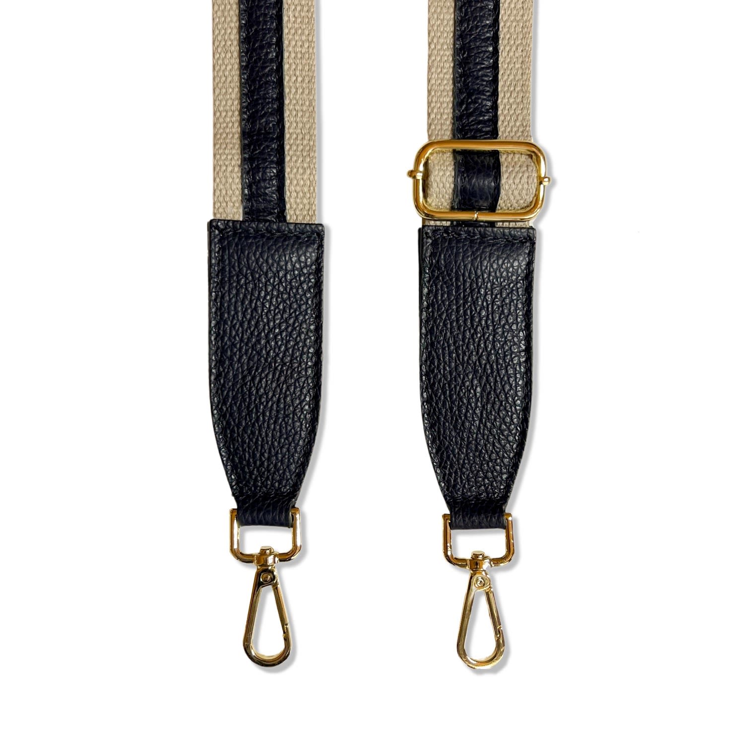 Apatchy London Women's Black Leather And Canvas Strap