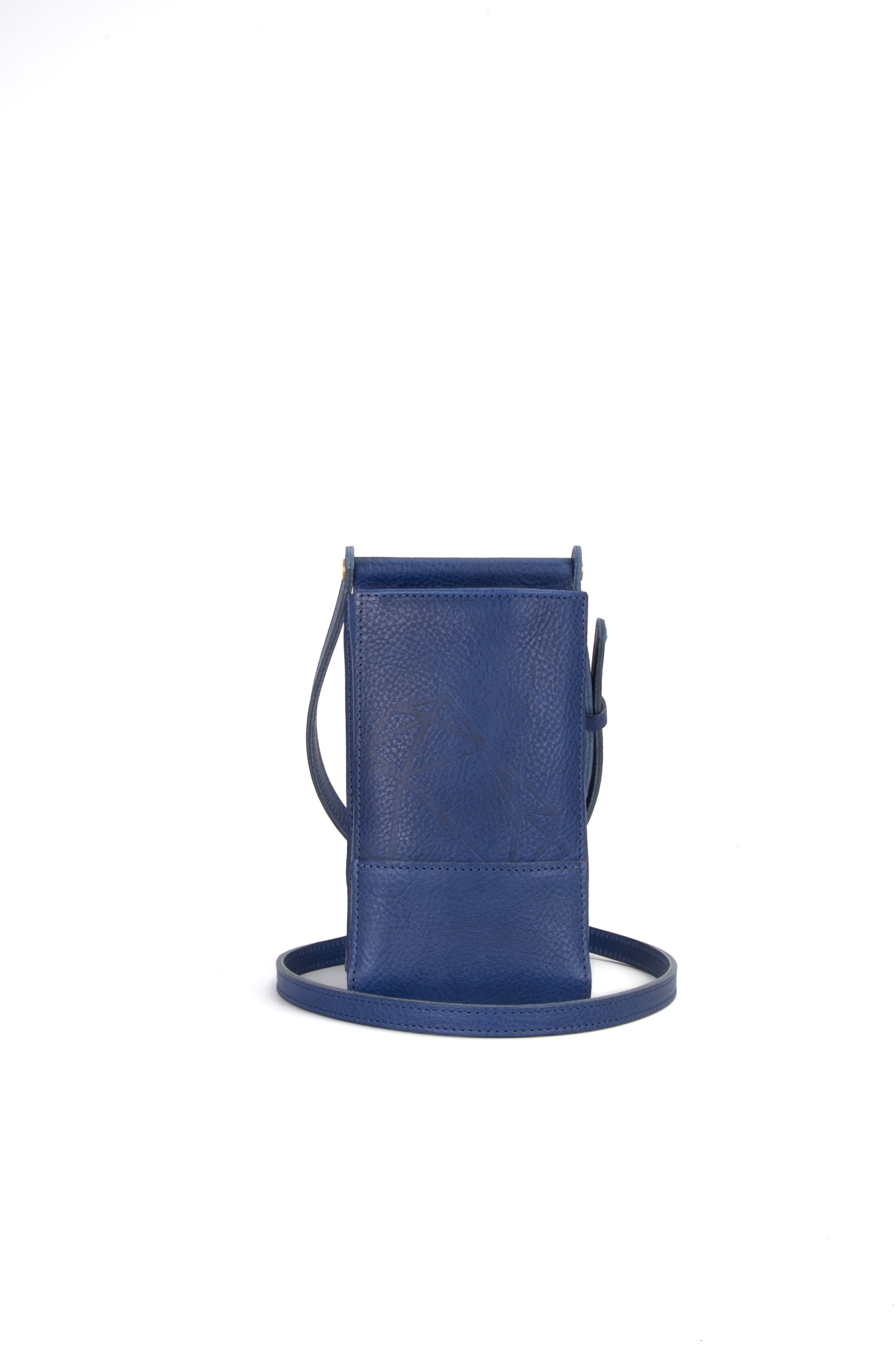 Navvy Women's Lambley - Indigo Blue Leather Phone Holder In Blue