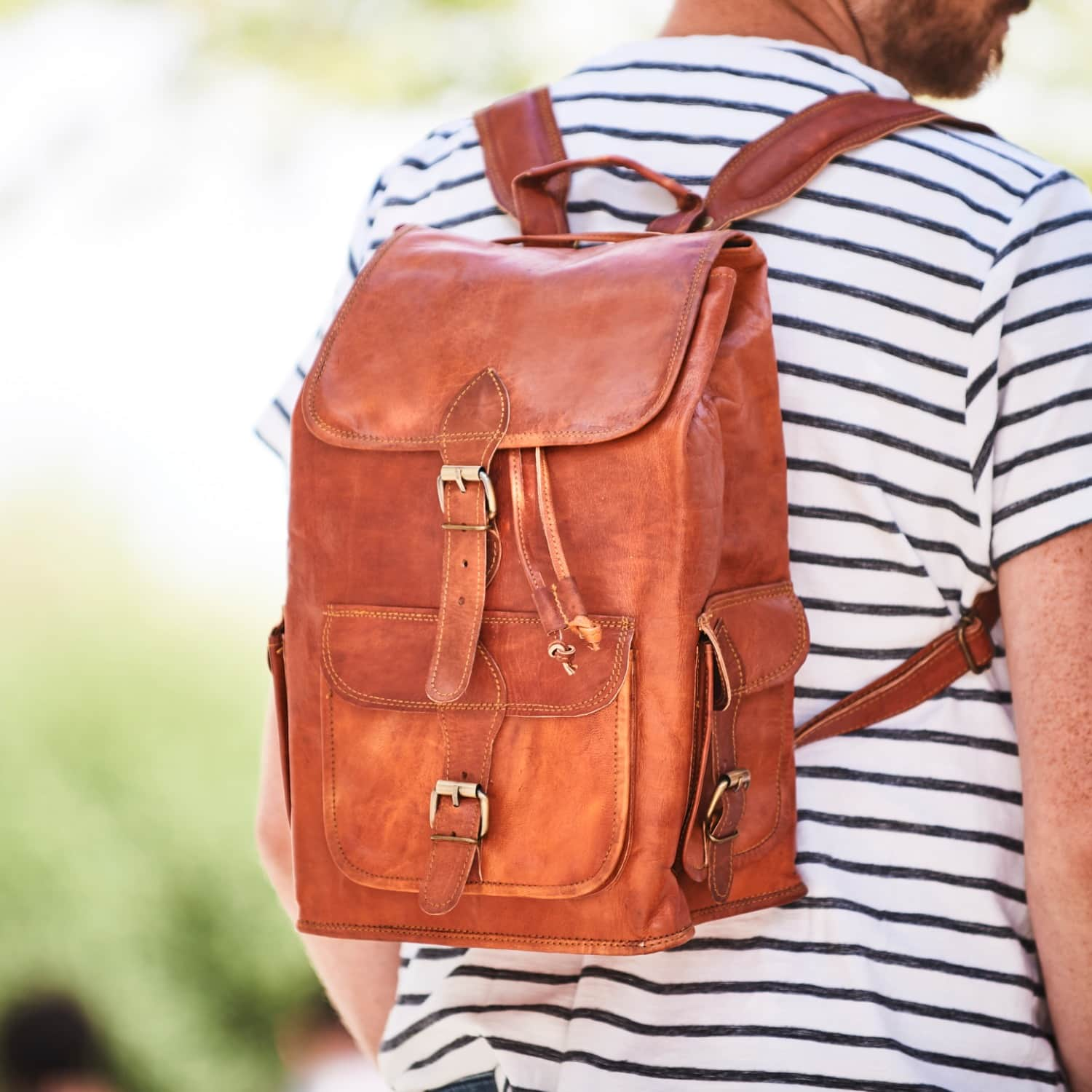 Vida Vintage Classic Leather Backpack - Large | VIDA VIDA | Wolf & Badger