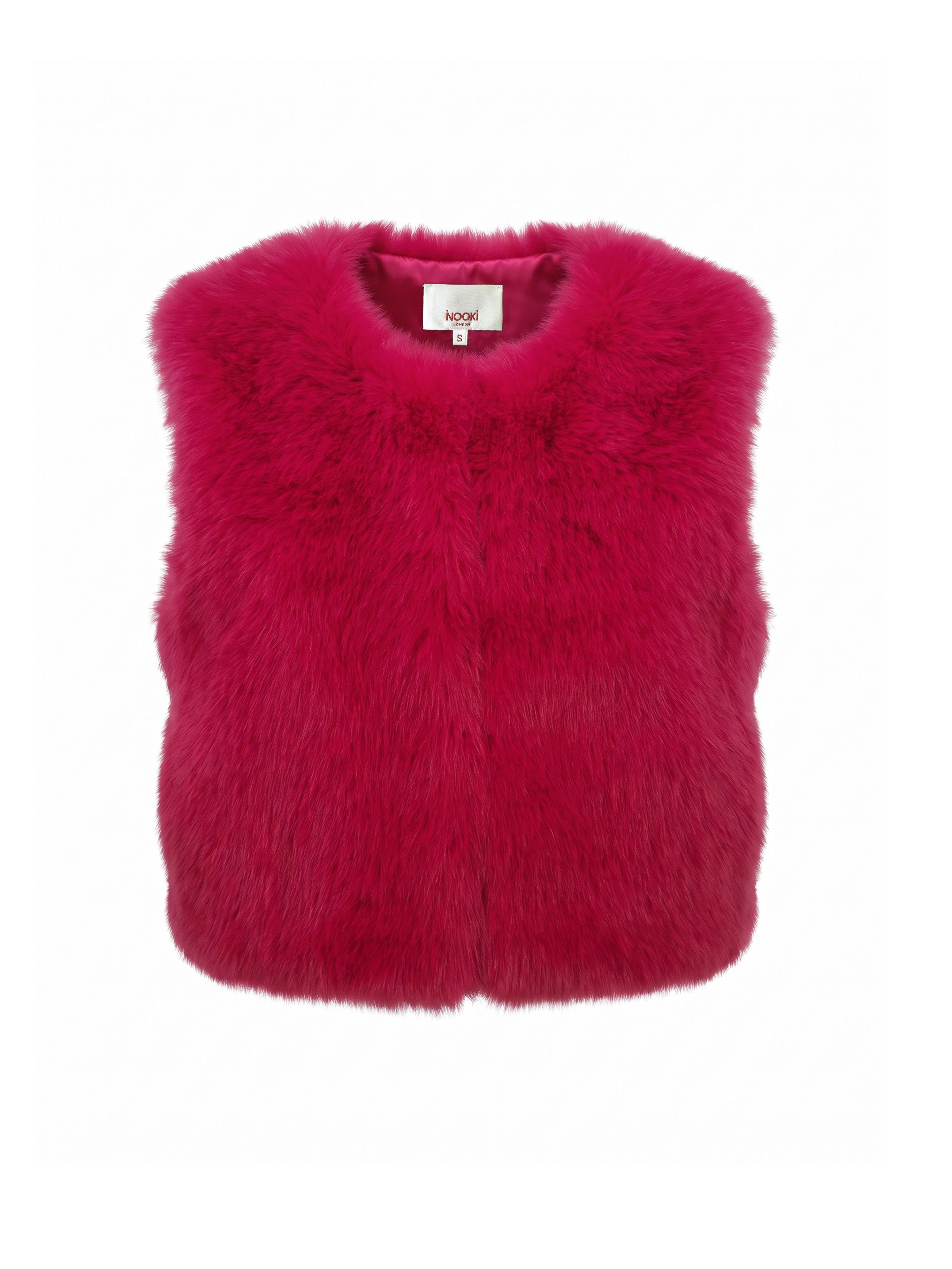 Nooki Design Women's Edelweiss Faux Fur Gilet - Hot Pink