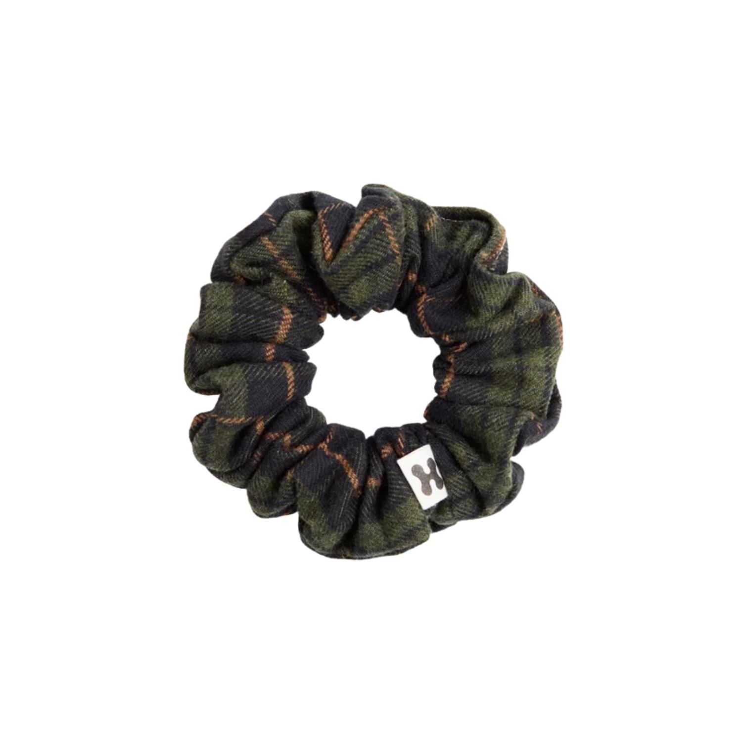 Women's Tartan Green Scrunchie Hair Tie, Noa | One Size | Cafide