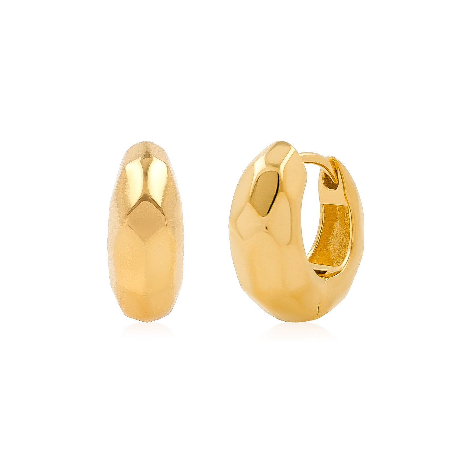 Cote Cache Women's Eclipsia Faceted Gold Huggie Hoop Earrings In Gold