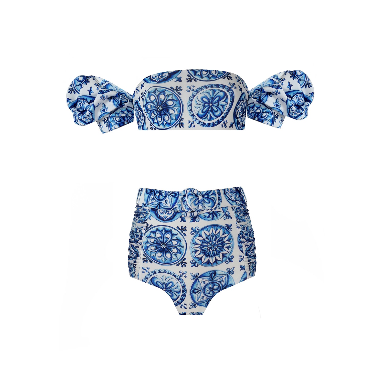 Women's Blue Poppy Bleu Blanc Bikini | Large | Nur Karaata
