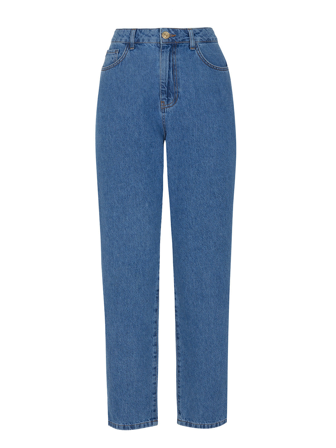 Blue High-Waisted Mom Jeans, NOCTURNE