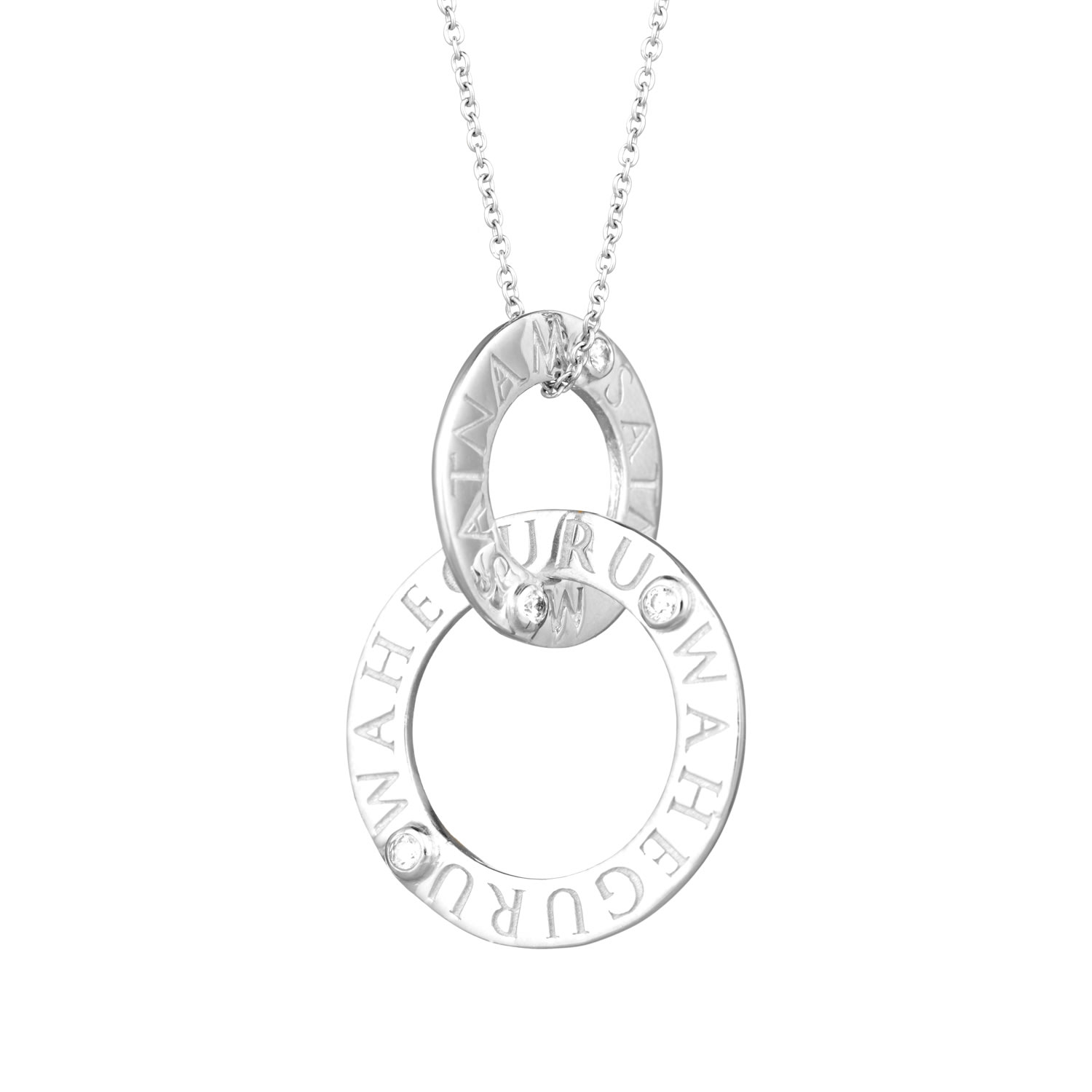 Sohavi Women's Silver Infinity Necklace With Satnam Waheguru Mantra