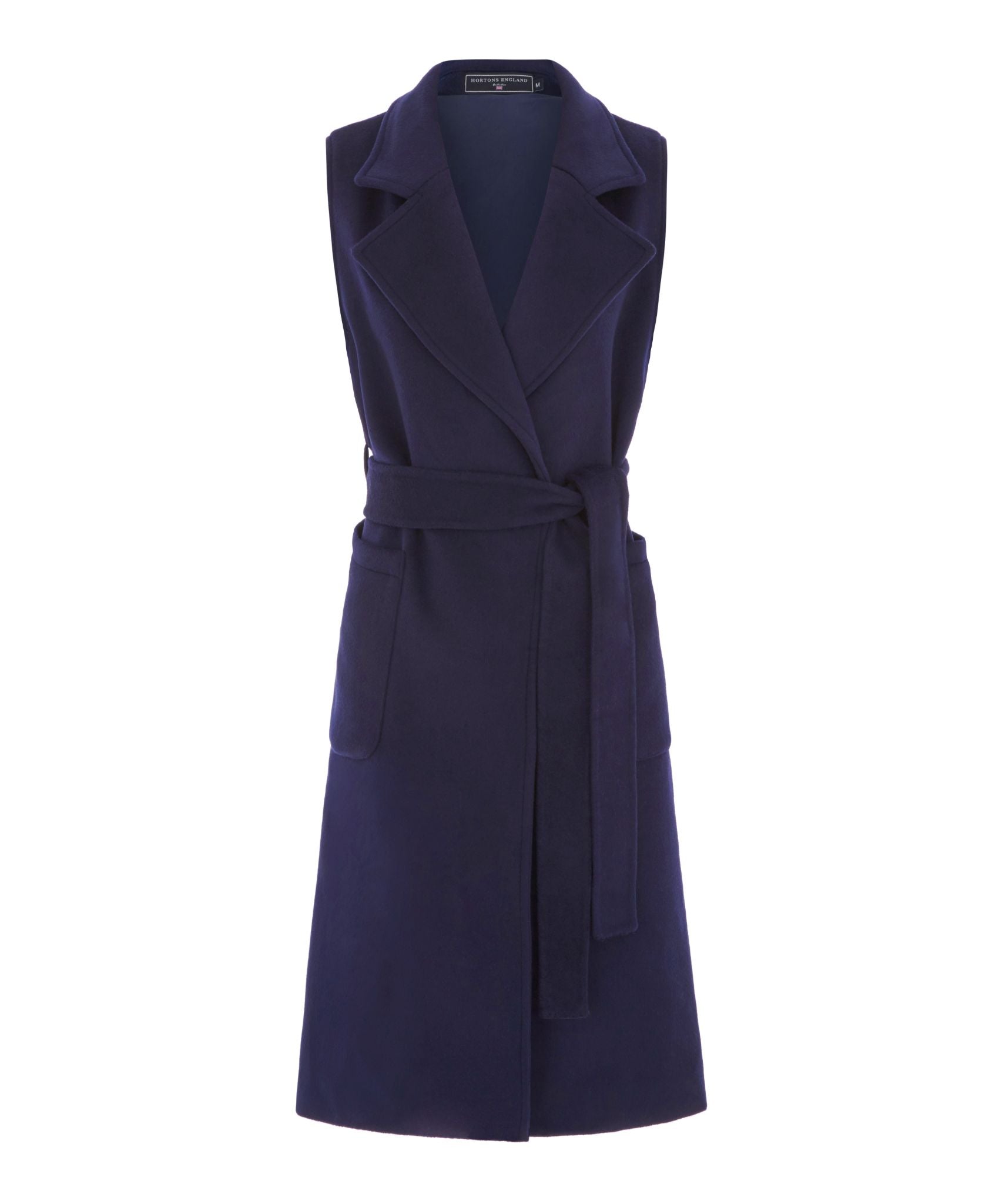 Hortons England Women's Blue The Knightsbridge Sleeveless Double Breasted Coat - Navy In Blue