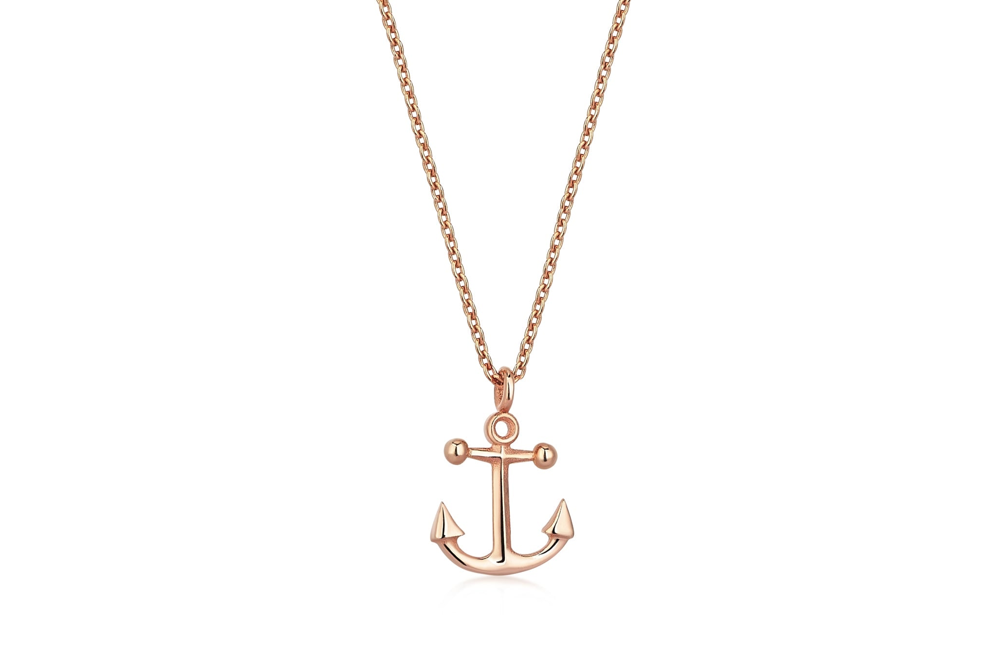 Reis Jewellery Women's Rose Gold Anchor Necklace