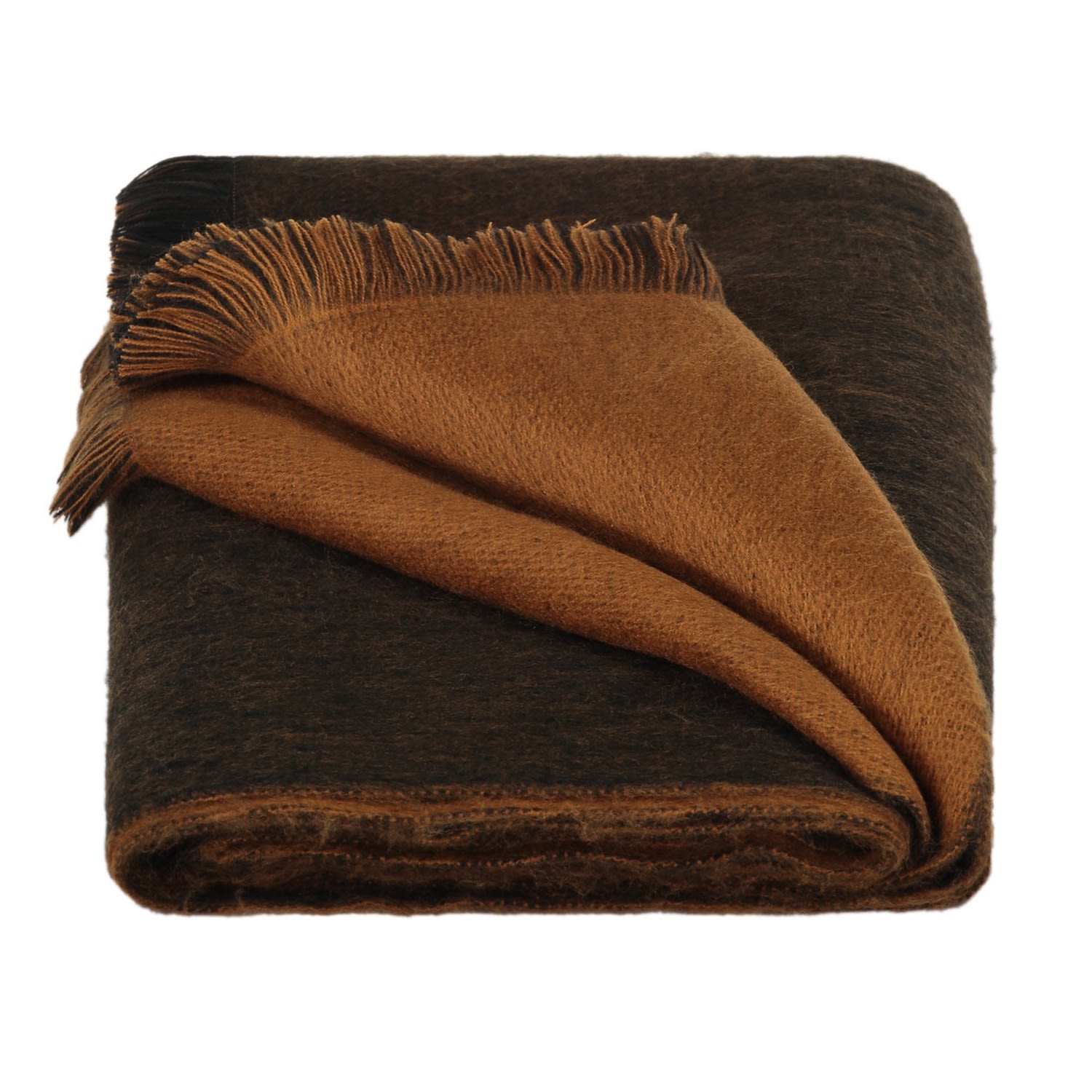 Alpaca Loca Women's Slim Double Scarf/shawl Camel, Black - Alpaca Wool In Brown