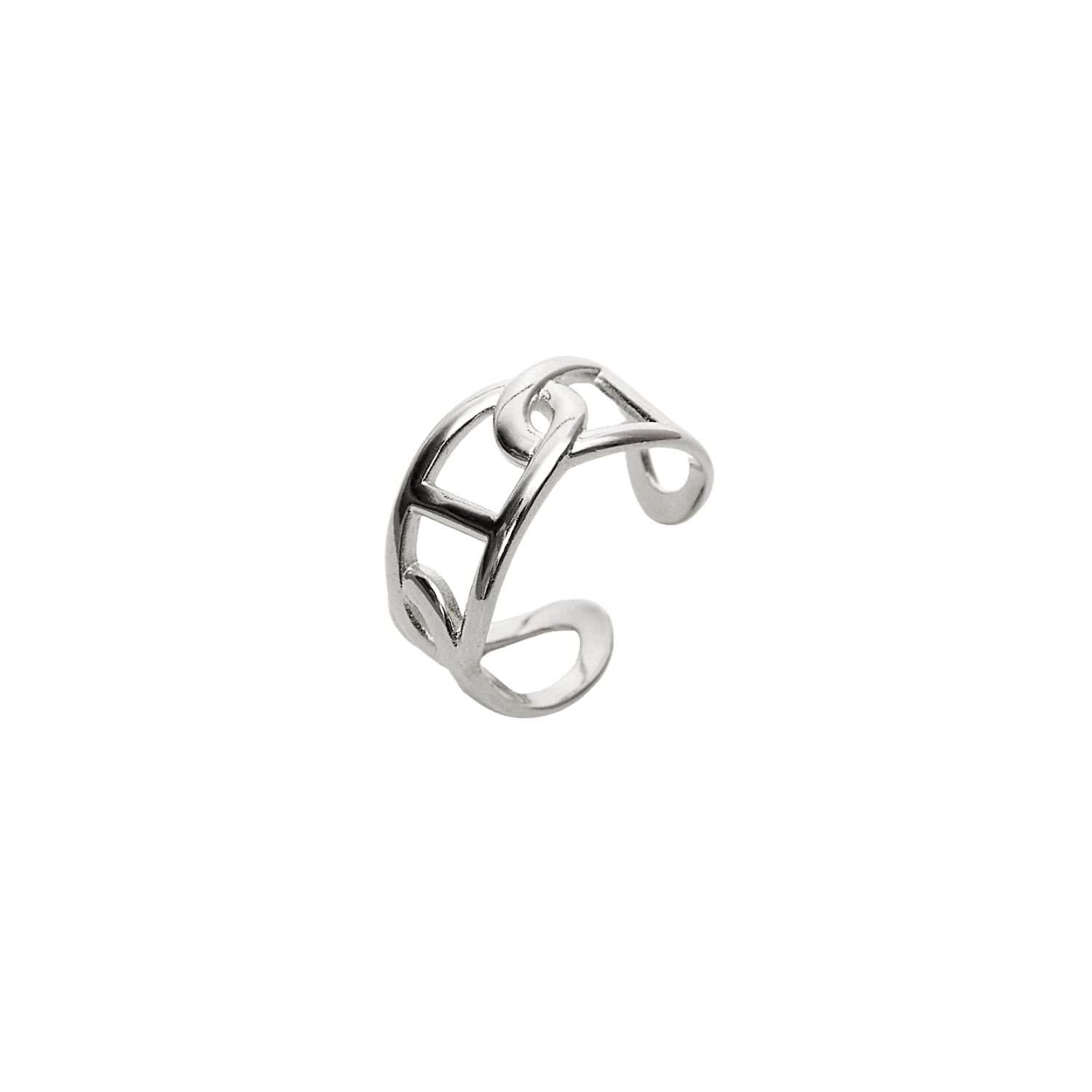 Spero London Women's Large Chain Ring Sterling Silver  - Silver In Silver