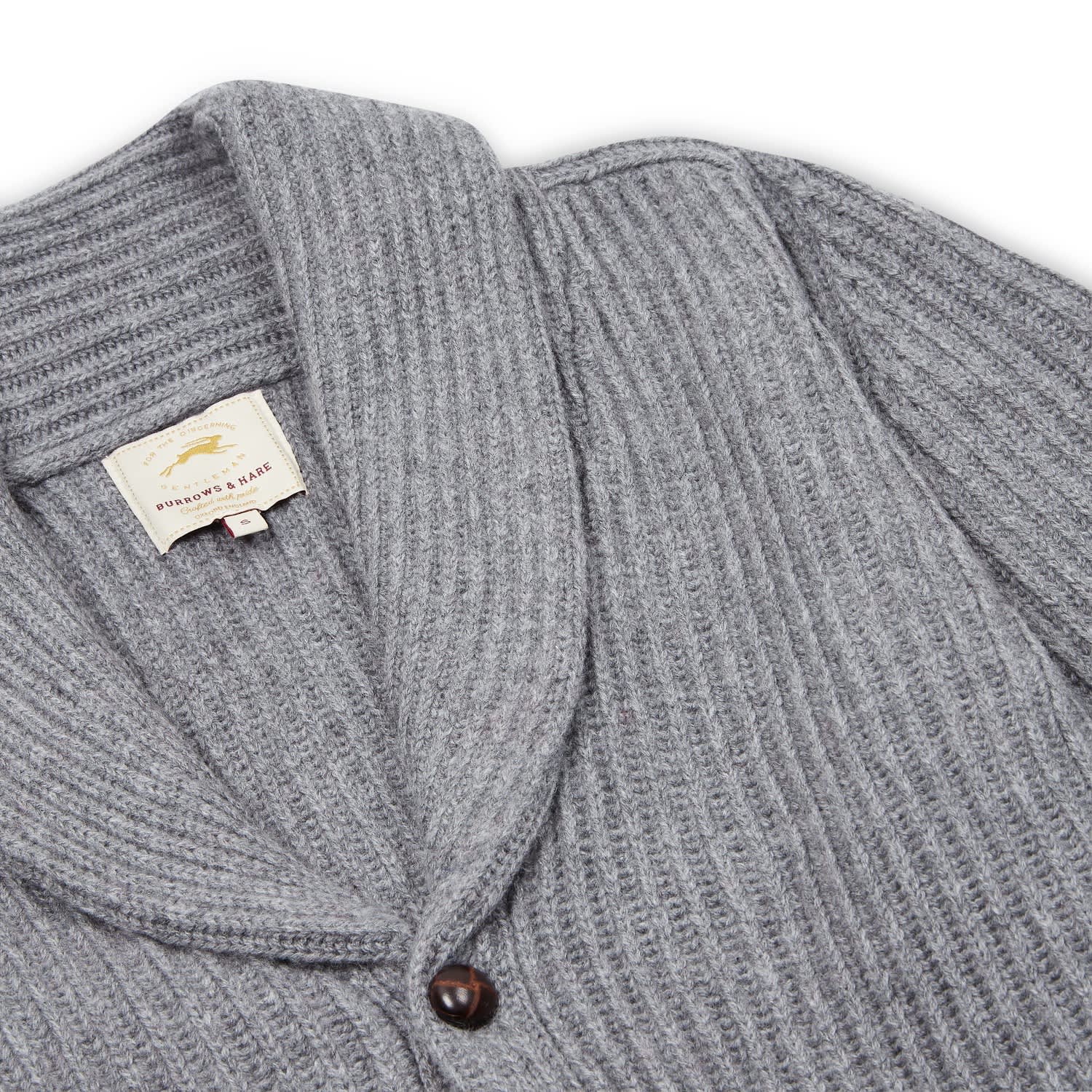 kallspinstore Merino Blend Shawl-Collar Cardigan M / Light Grey