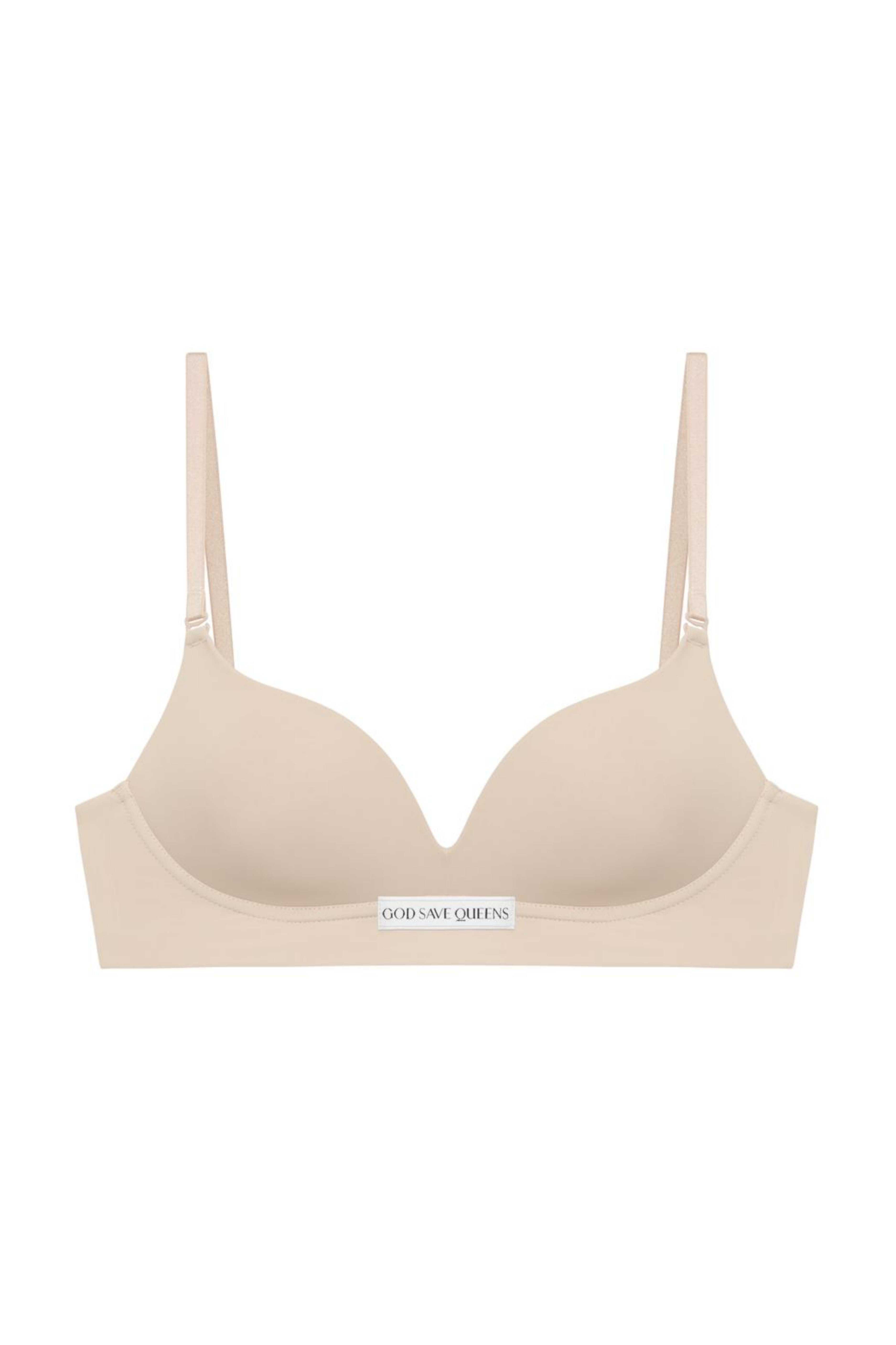 God Save Queens Women's Neutrals / White Second Skin Wire-free Bra Light Nude In Neutral