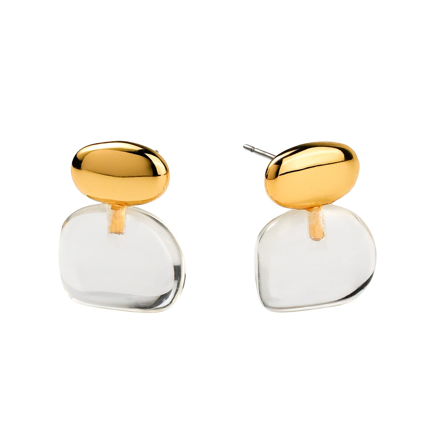 Zynnia Collective Women's Pebble Stack Studs Gold In Gold