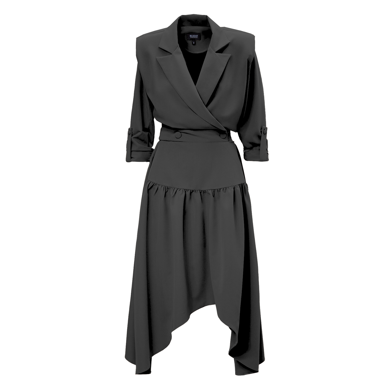 Black midi blazer dress hot sale