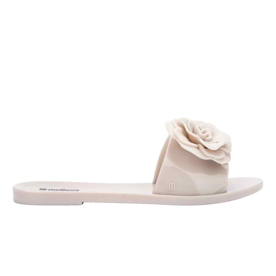 Melissa Women's Neutrals Babe Petals Flat Slides - Beige In Sand