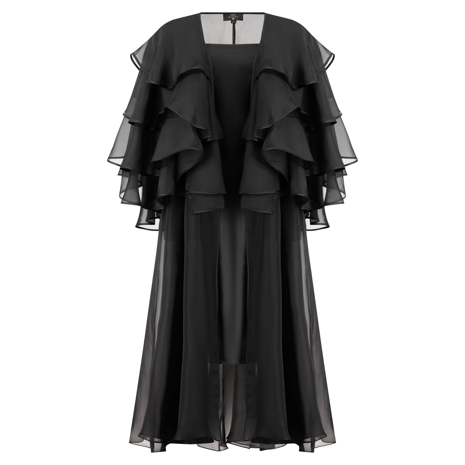 Women’s Multi Biased Layers Of Pure Organza Abaya In Princess Cut One Size Azzalia