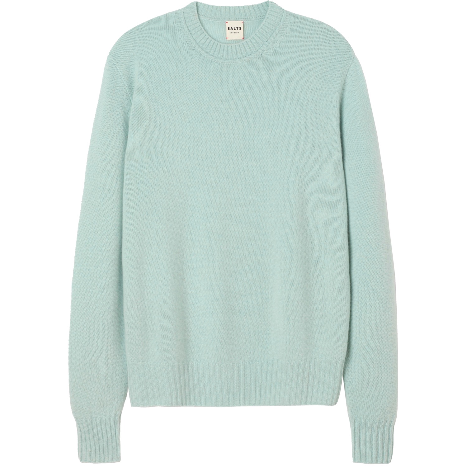 Salts Women's Green Lofty Knit Crew Neck Sweater - Cool Mint In Blue