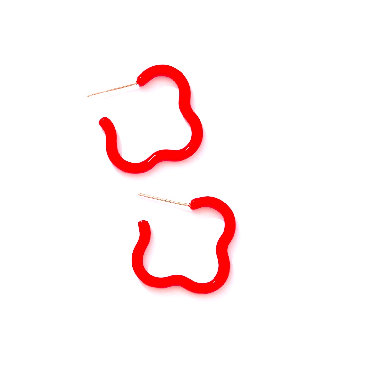 Saint Botolph Women's  Logo Earrings - Medium Hoop In Red Enamel In Red