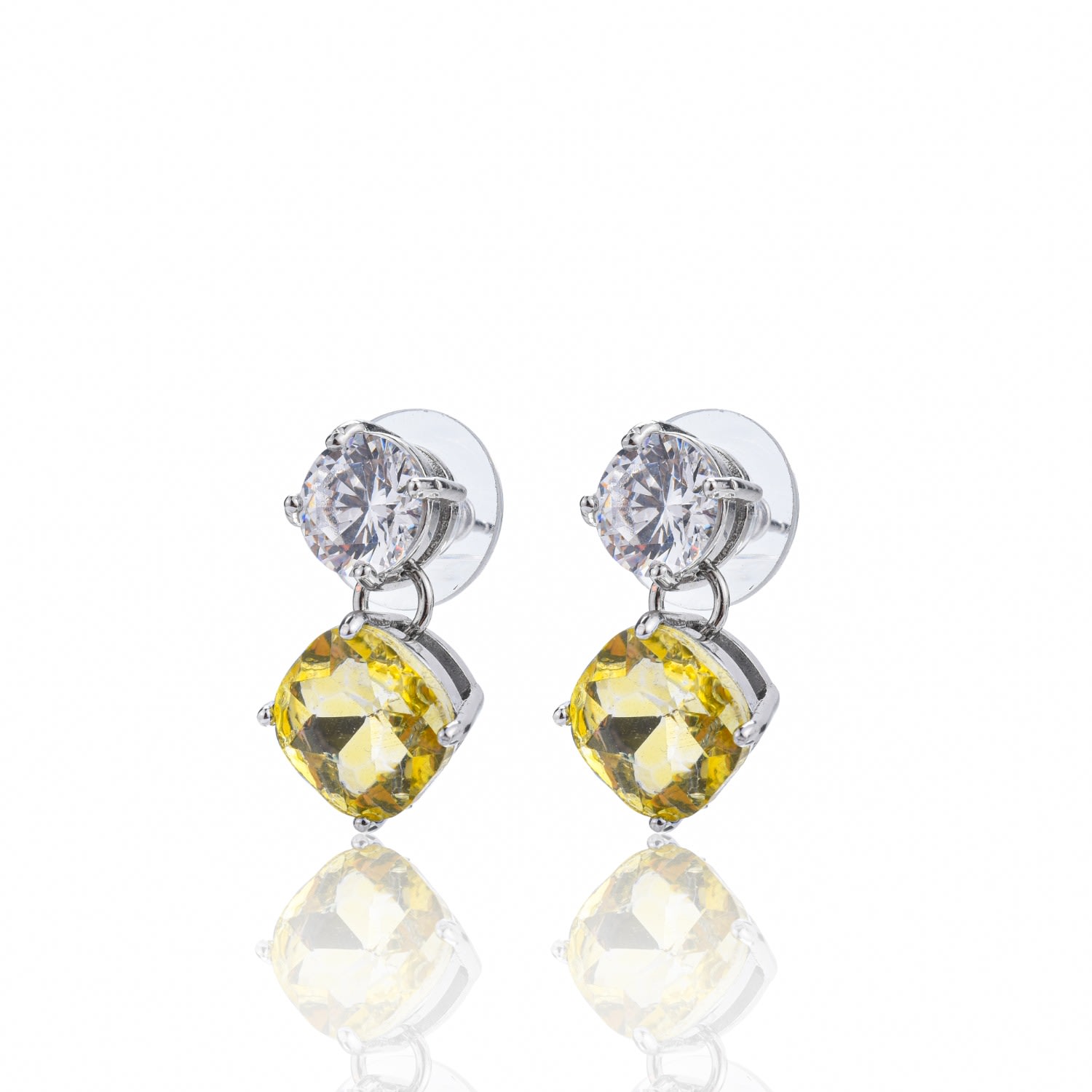 Women’s Silver Crystal Ear Studs Miss Cecilia