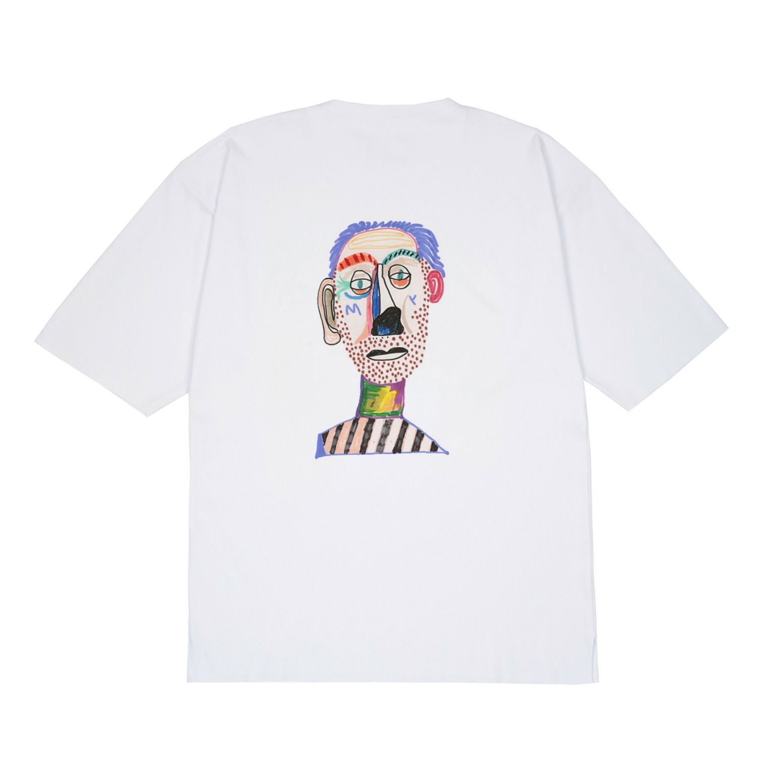 Mysimplicated Men's Oversized White T-shirt With Clown Design In White