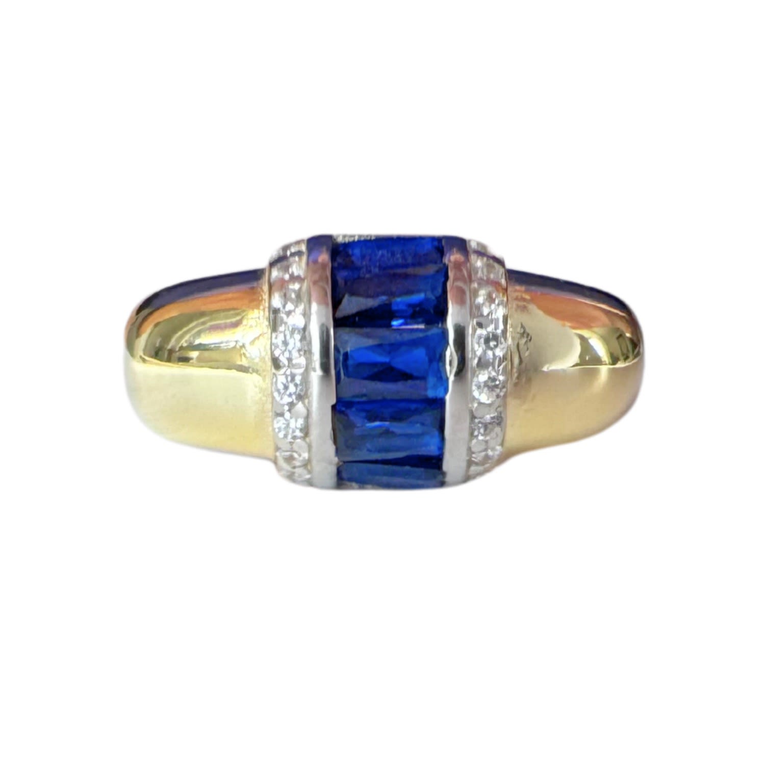 Black And Wild Women's Gold / Blue Sapphire Crystal Gold Plated Silver Ring In Multi