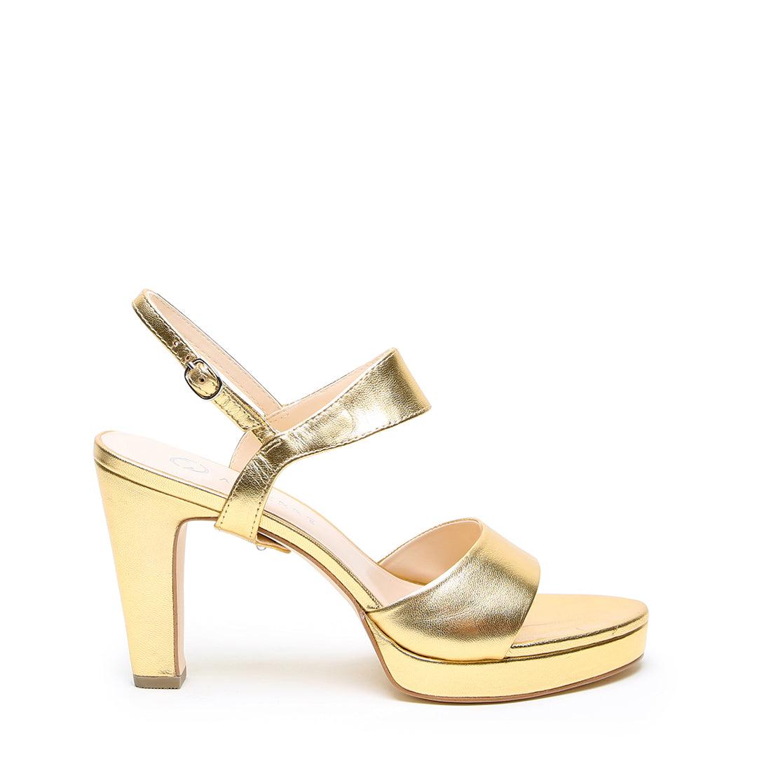 Alterre Women's Gold Lo Platform + Elsie Strap In White