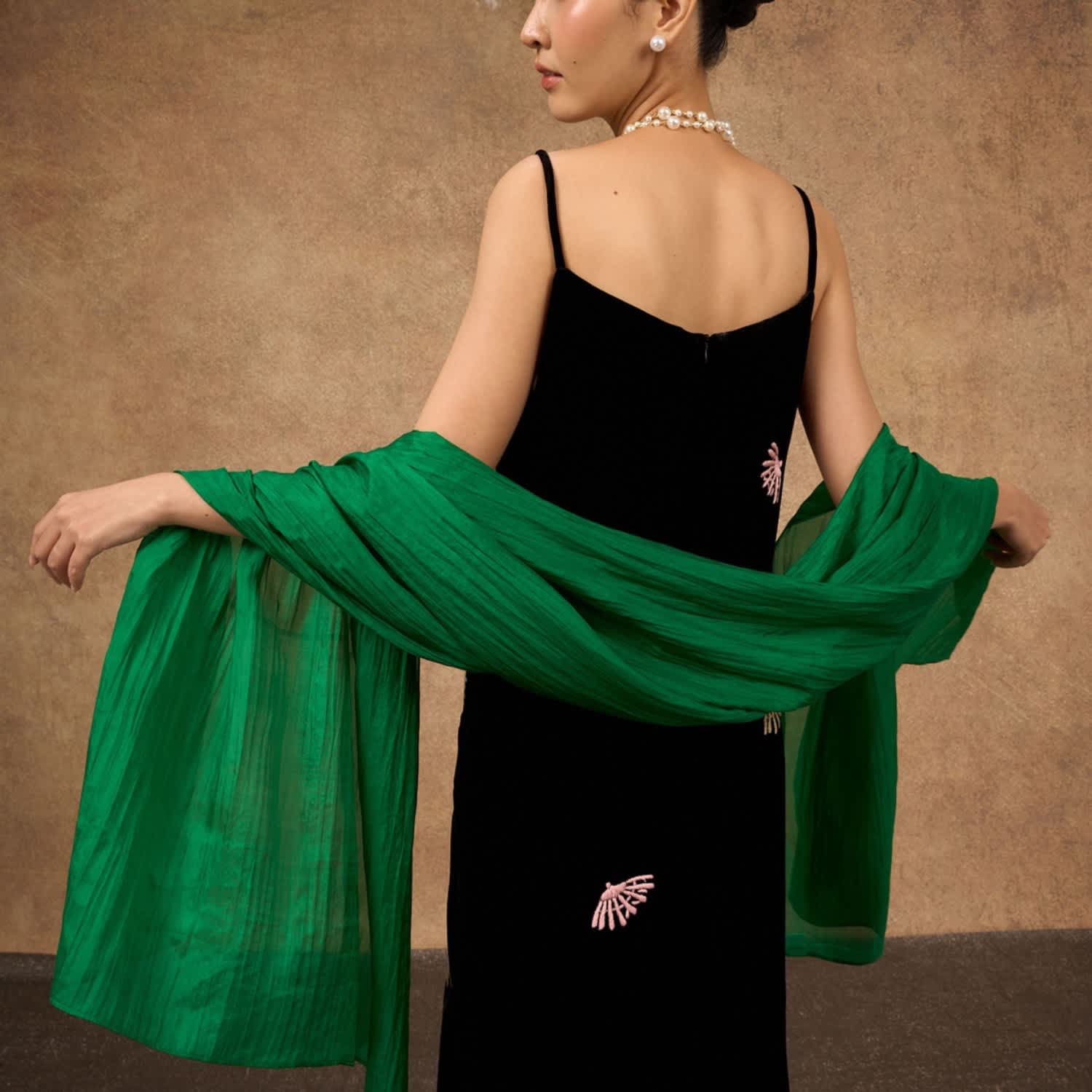 Emerald Green Habotai Silk Scarf  Wedding Silk Shawl Wrap | Silk and Bears  | Wolf & Badger