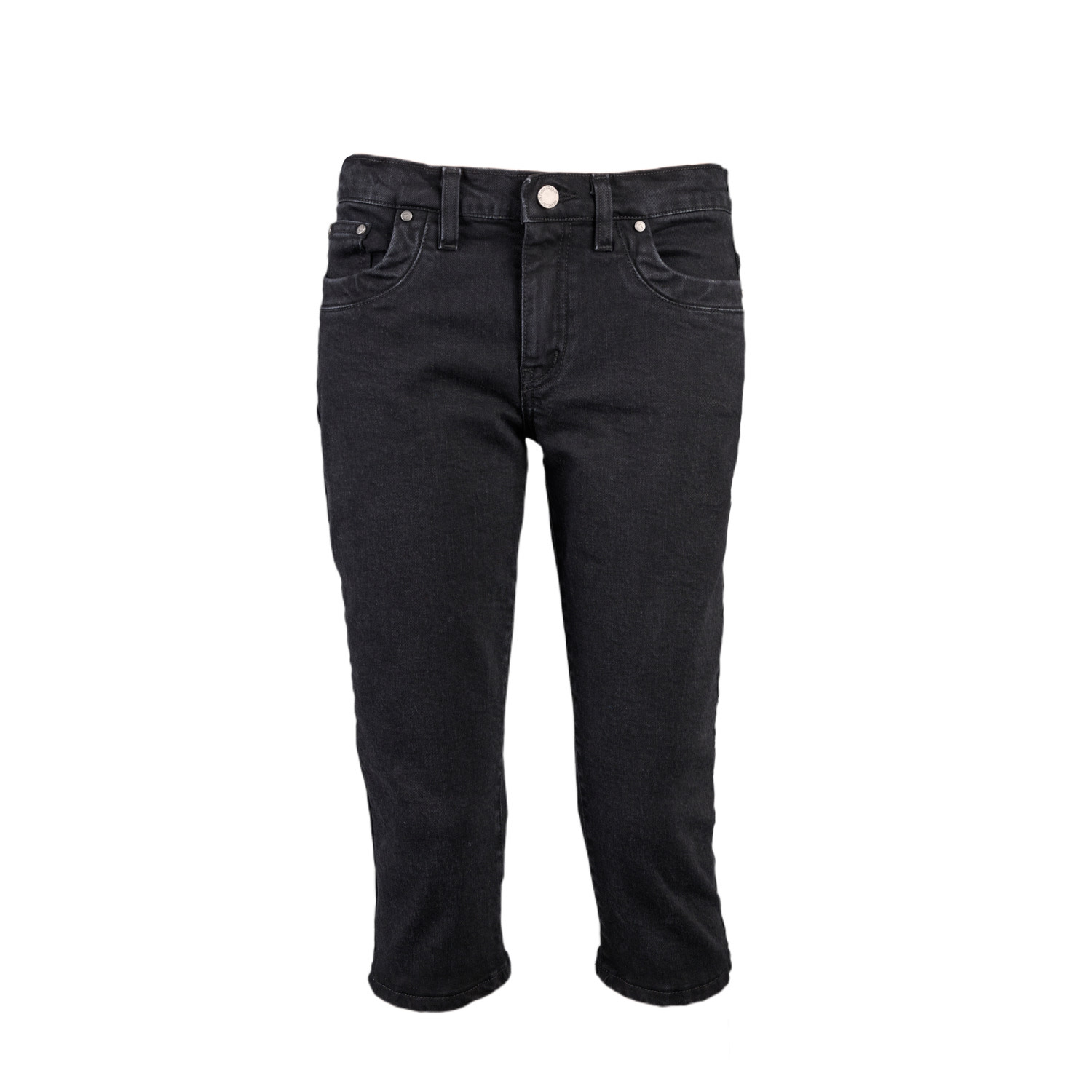 Love And Nostalgia Women's Little Gath Capri Jean - Washed Back Black In Black
