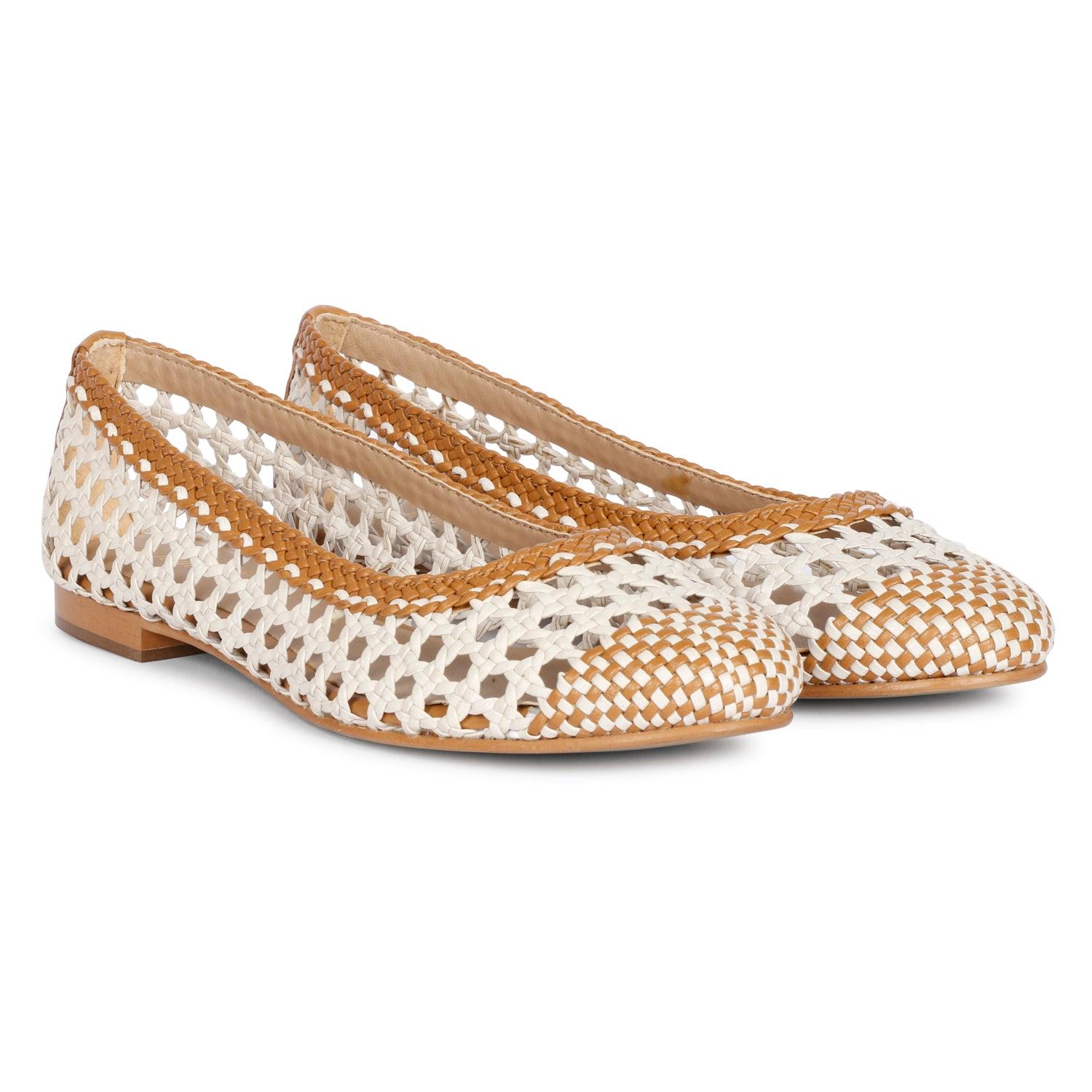 Saint G Women's Brown Via - Ballerina - Ivory Tan In Brown