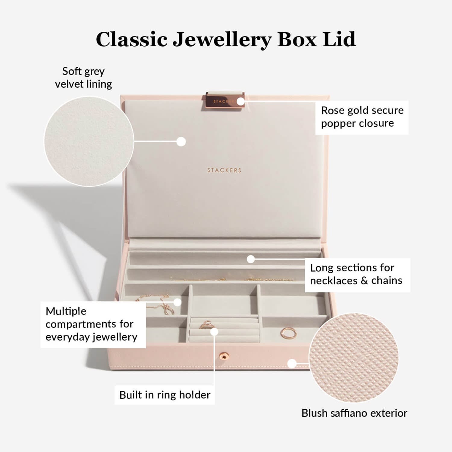 Blush Classic Jewelry Box Set Of 4, Stackers
