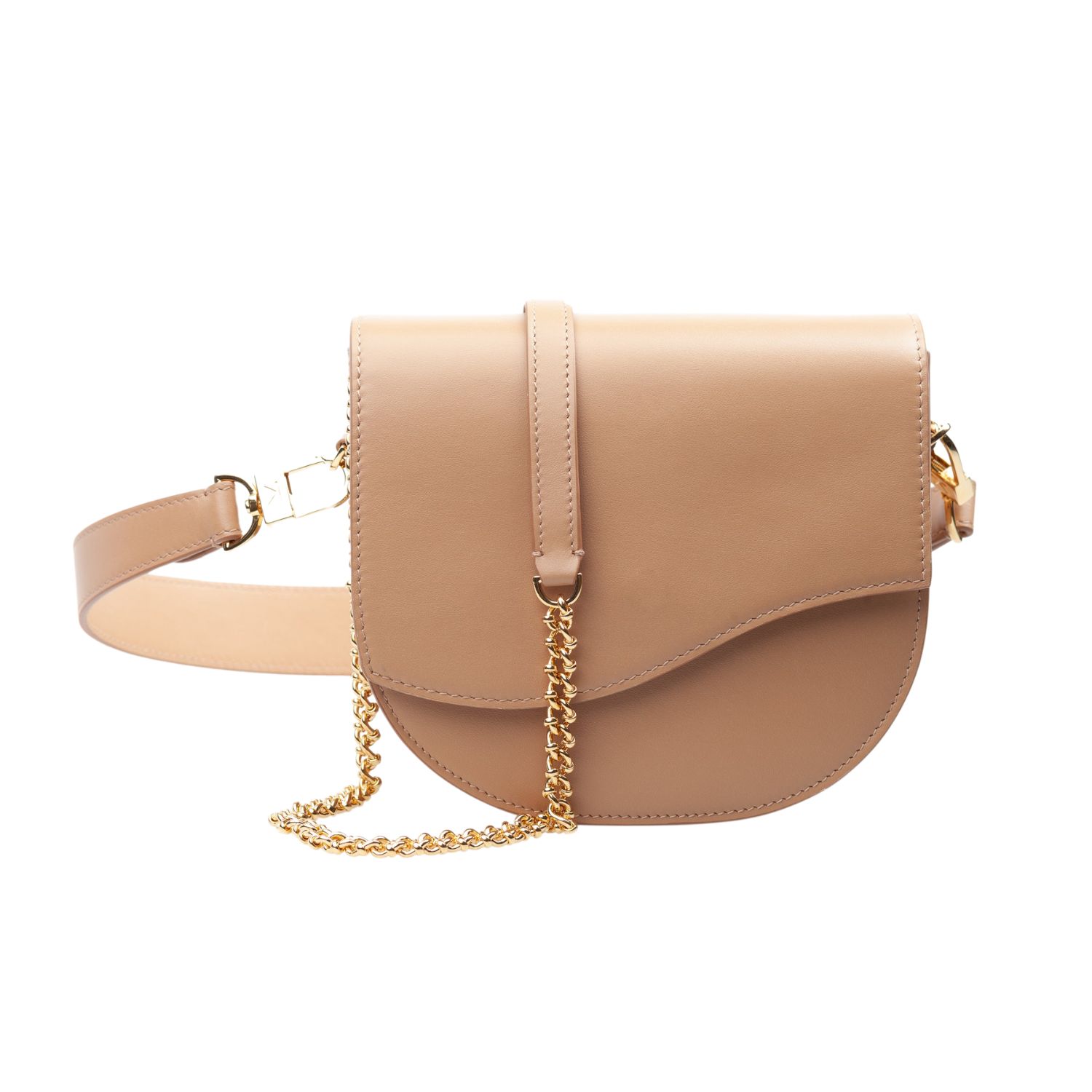 Kiara Ventrella Women's Neutrals / Brown / Gold Ella Wave Saddle Bag - Cappuccino Brown In Brown/gold