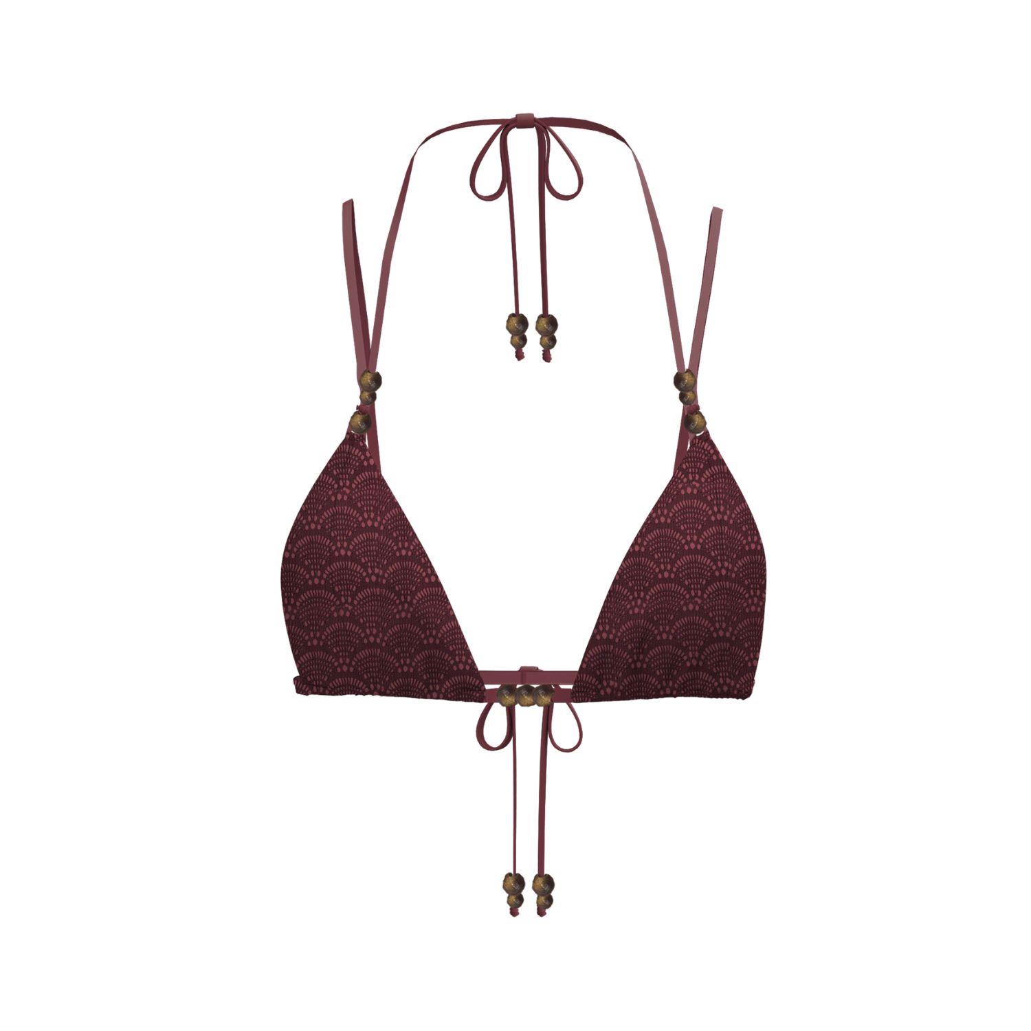 Blackbough Swim Women's Brown Vera Double Strap Triangle Top / Henna In Brown