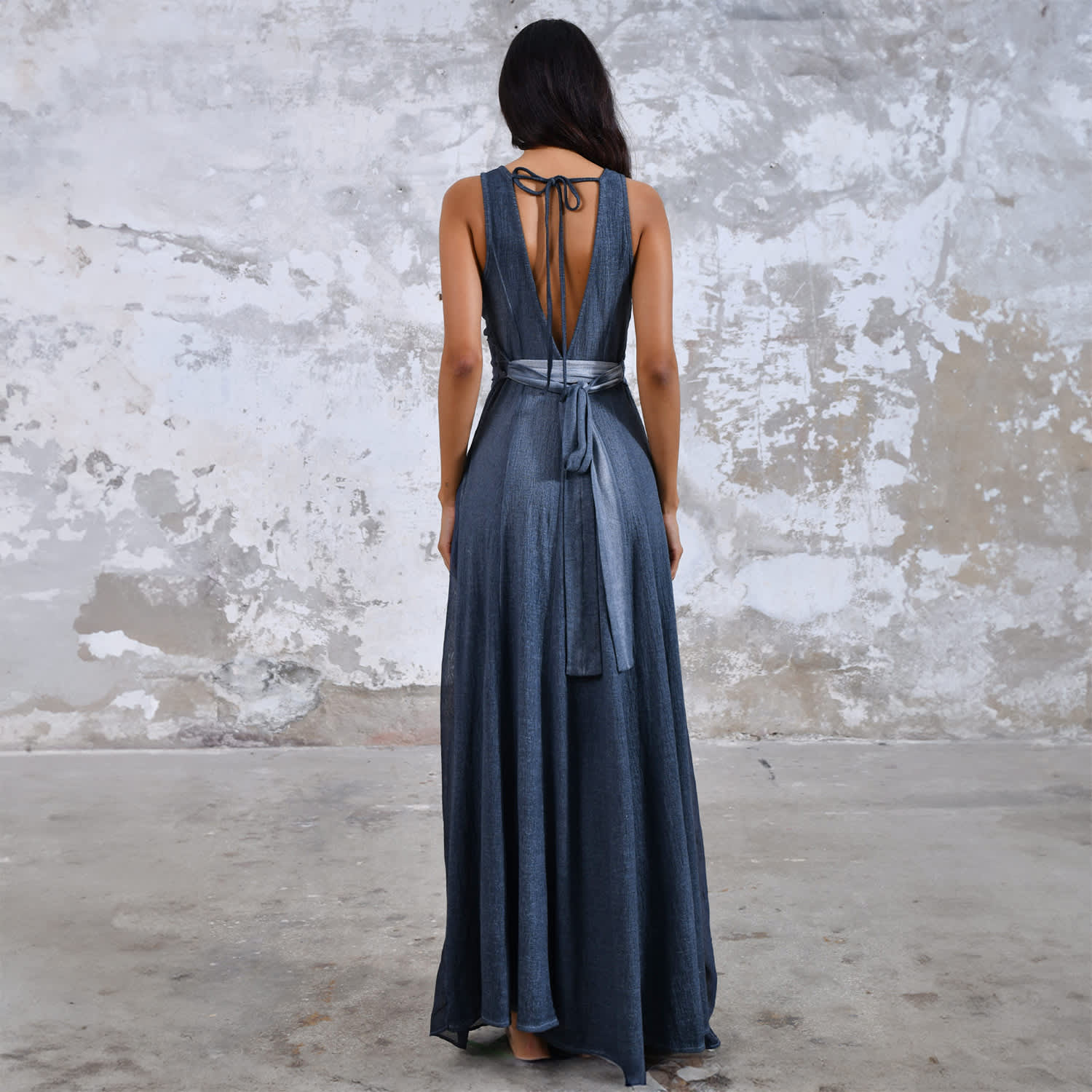Zhe Dress Dusty Blue - Boho Maxi Dress | Zhenabia