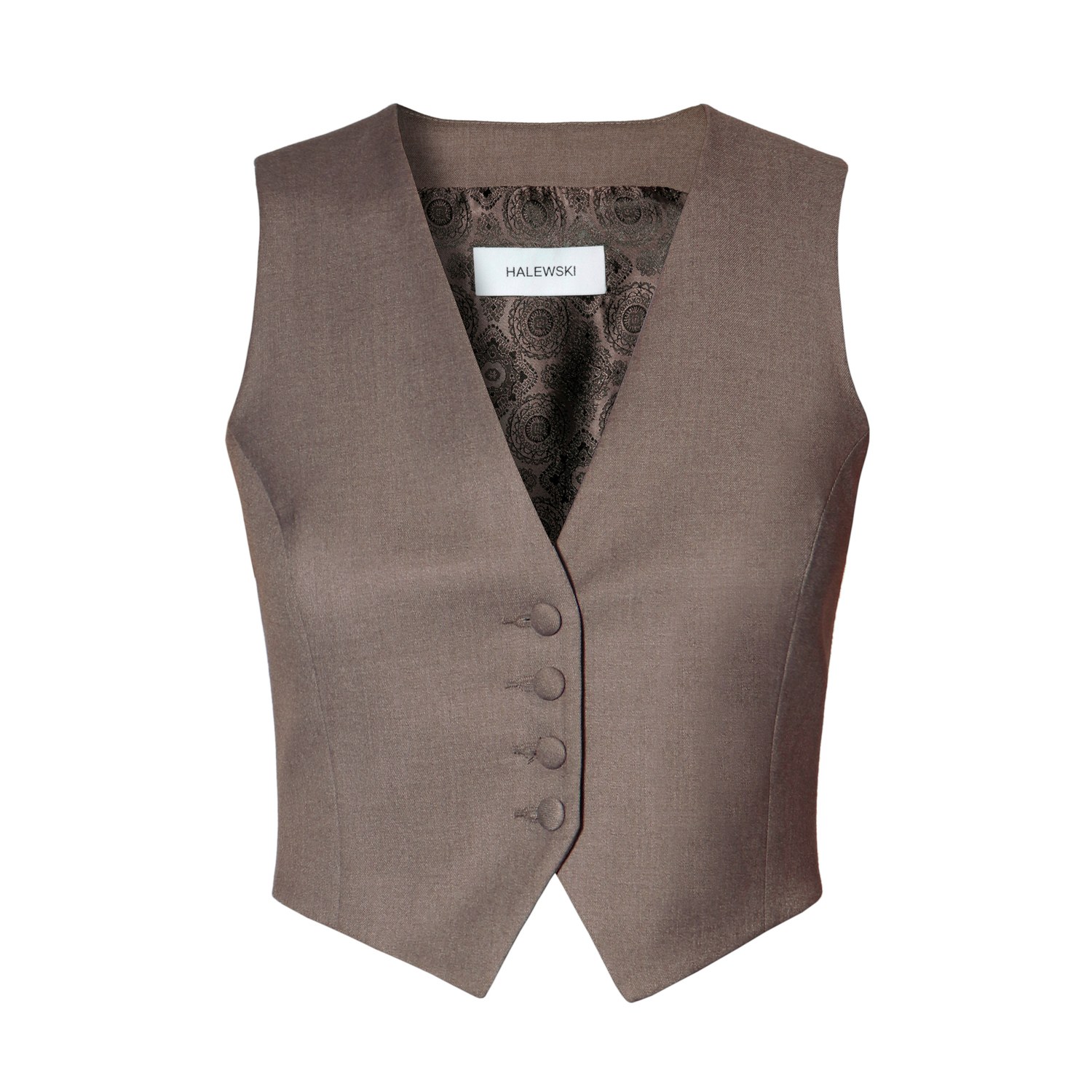 Aggi By Halewski Women's Sylvia Brown Melange Suit Vest In Brown