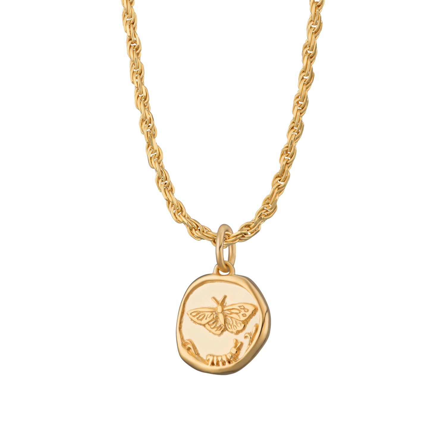 Women’s Gold Plated Manifest Change Necklace With Twisted Rope Chain Lily Charmed