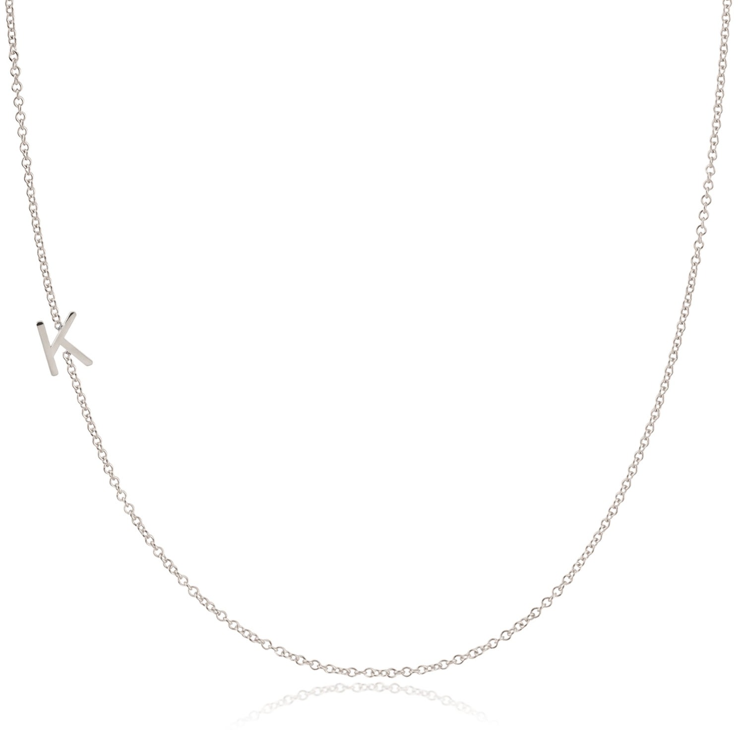 Maya Brenner Women's 14k Asymmetrical Letter Necklace - White Gold - 18" In Metallic