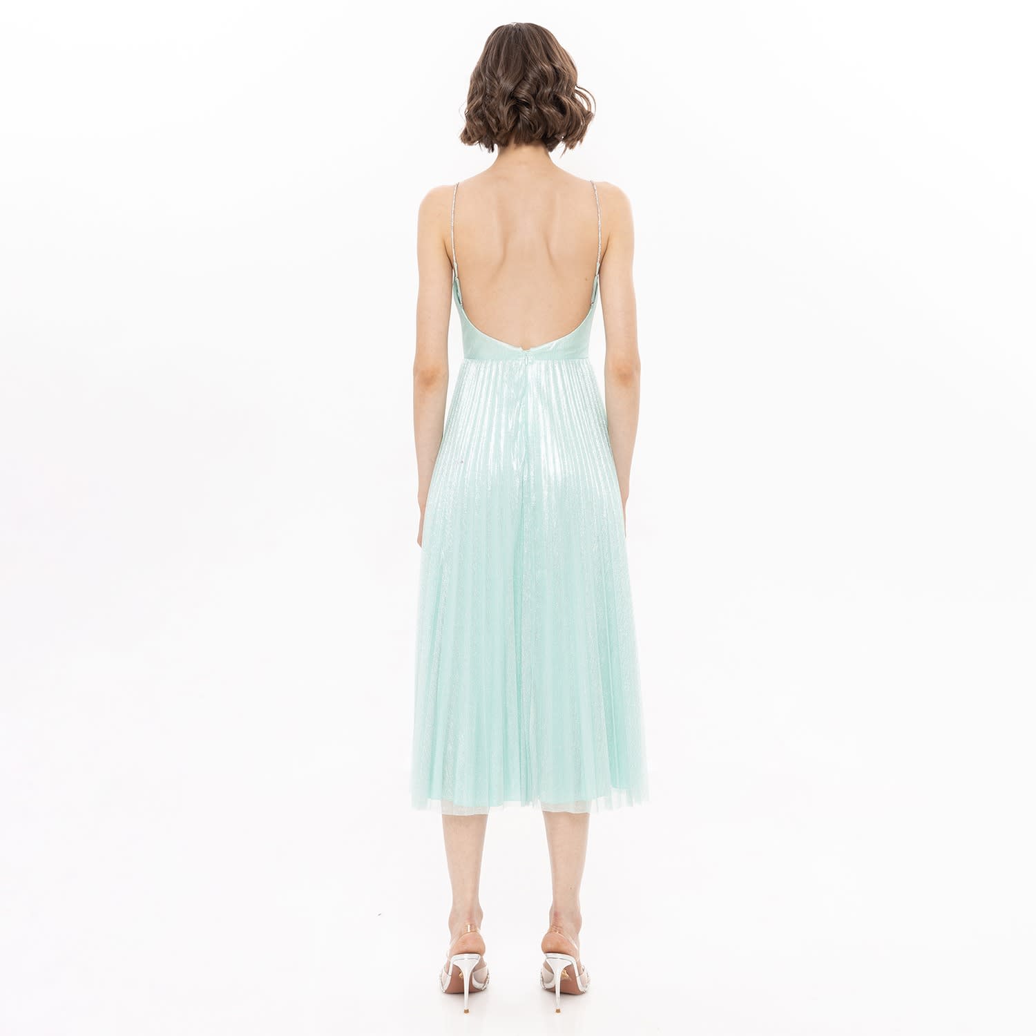 Pleated Tulle Midi Dress | Nissa | Wolf & Badger Pleated Tulle Midi Dress | Nissa | Wolf & Badger