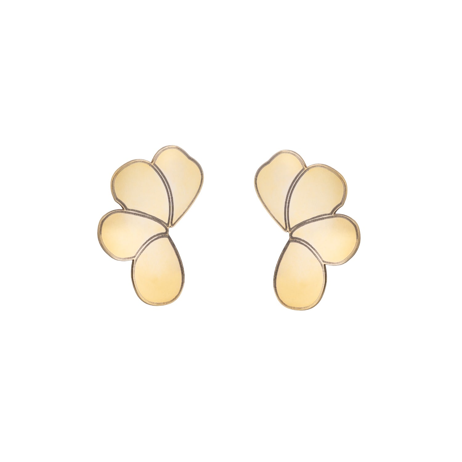 Silver Moon Women's Gold Sterling Silver Earrings – Soft Bloom In Gold