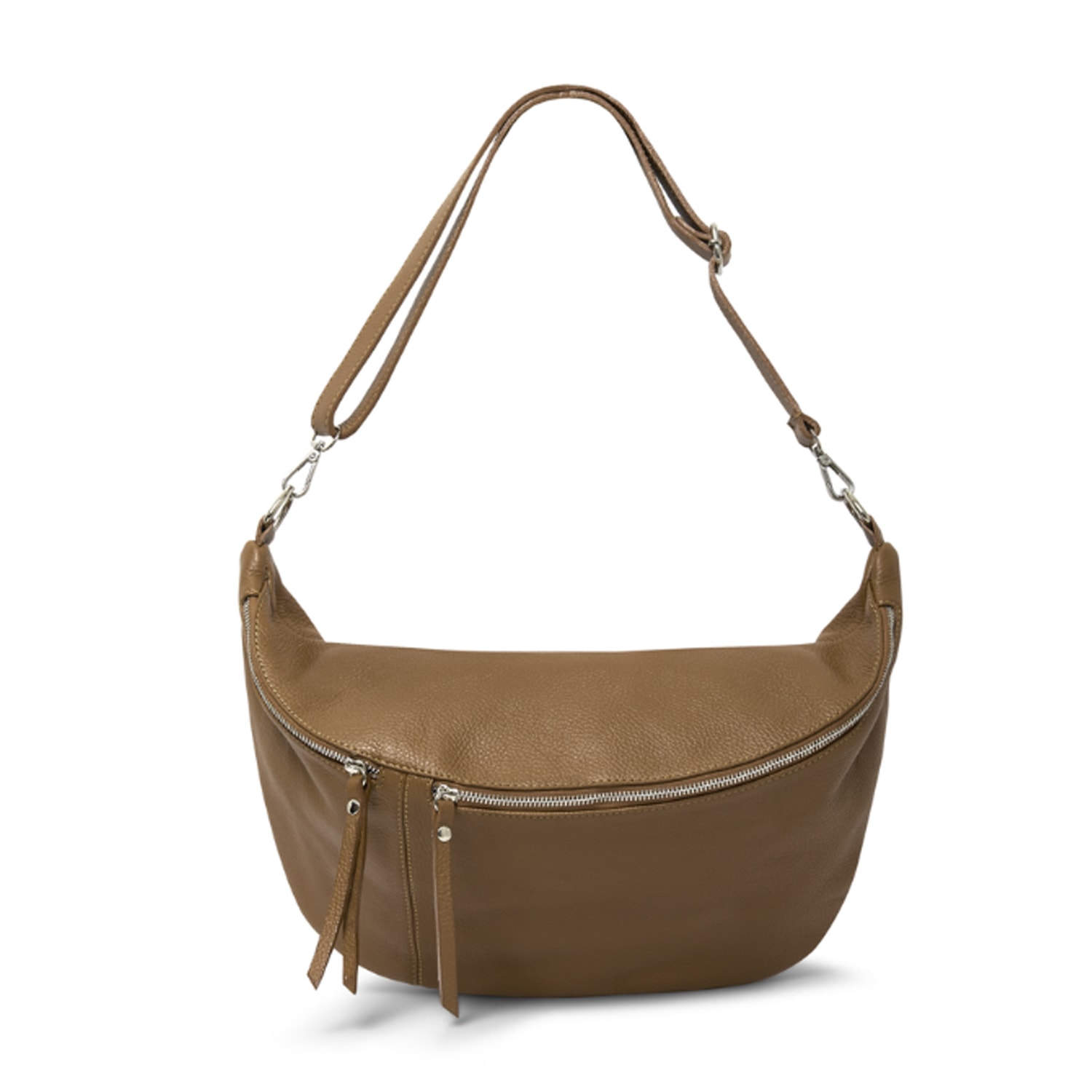 Betsy & Floss Women's Brown Emilia Large Crossbody Waist Bag In Dark Taupe In Brown