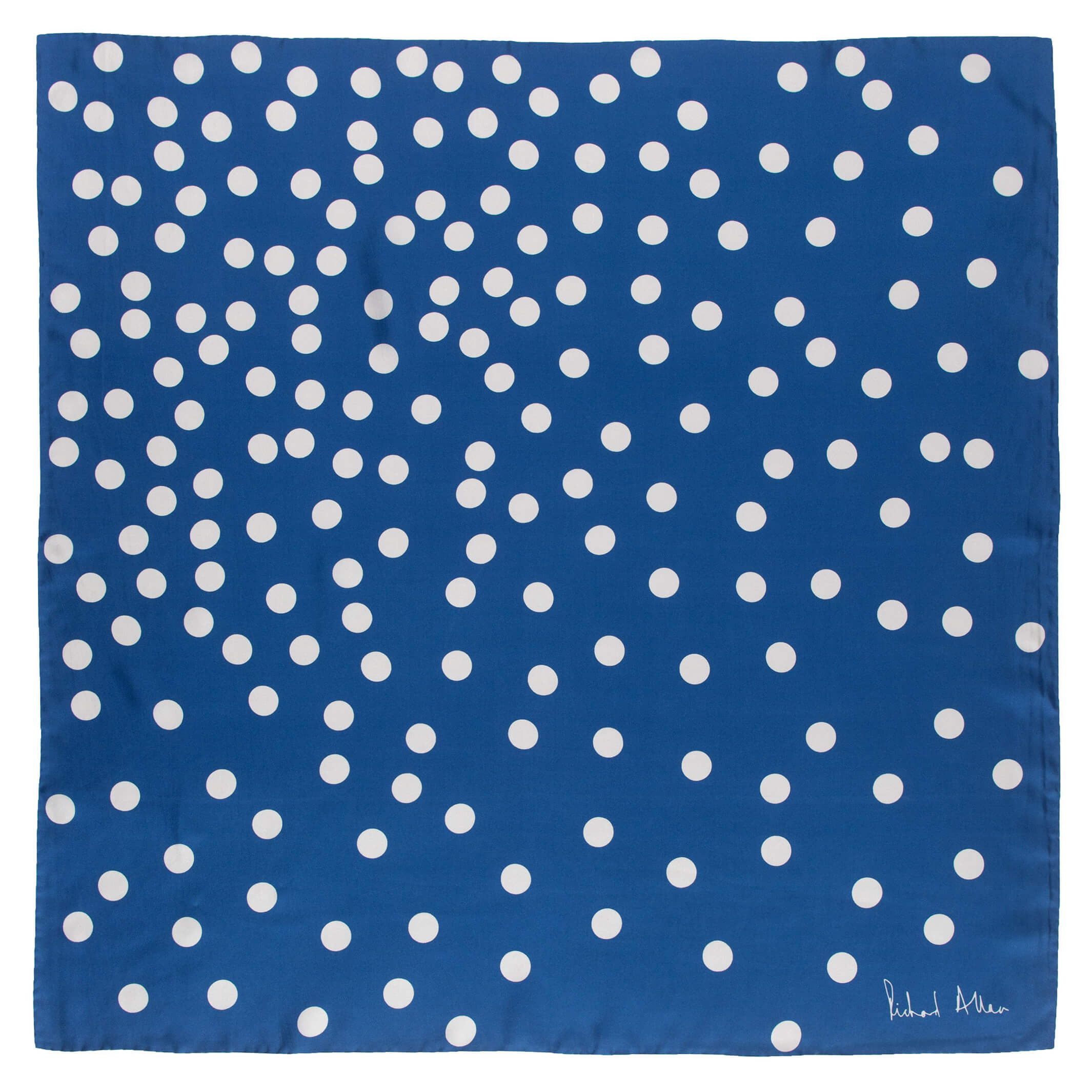 Women’s Blue / White Blue Polka Silk Scarf Richard Allan London